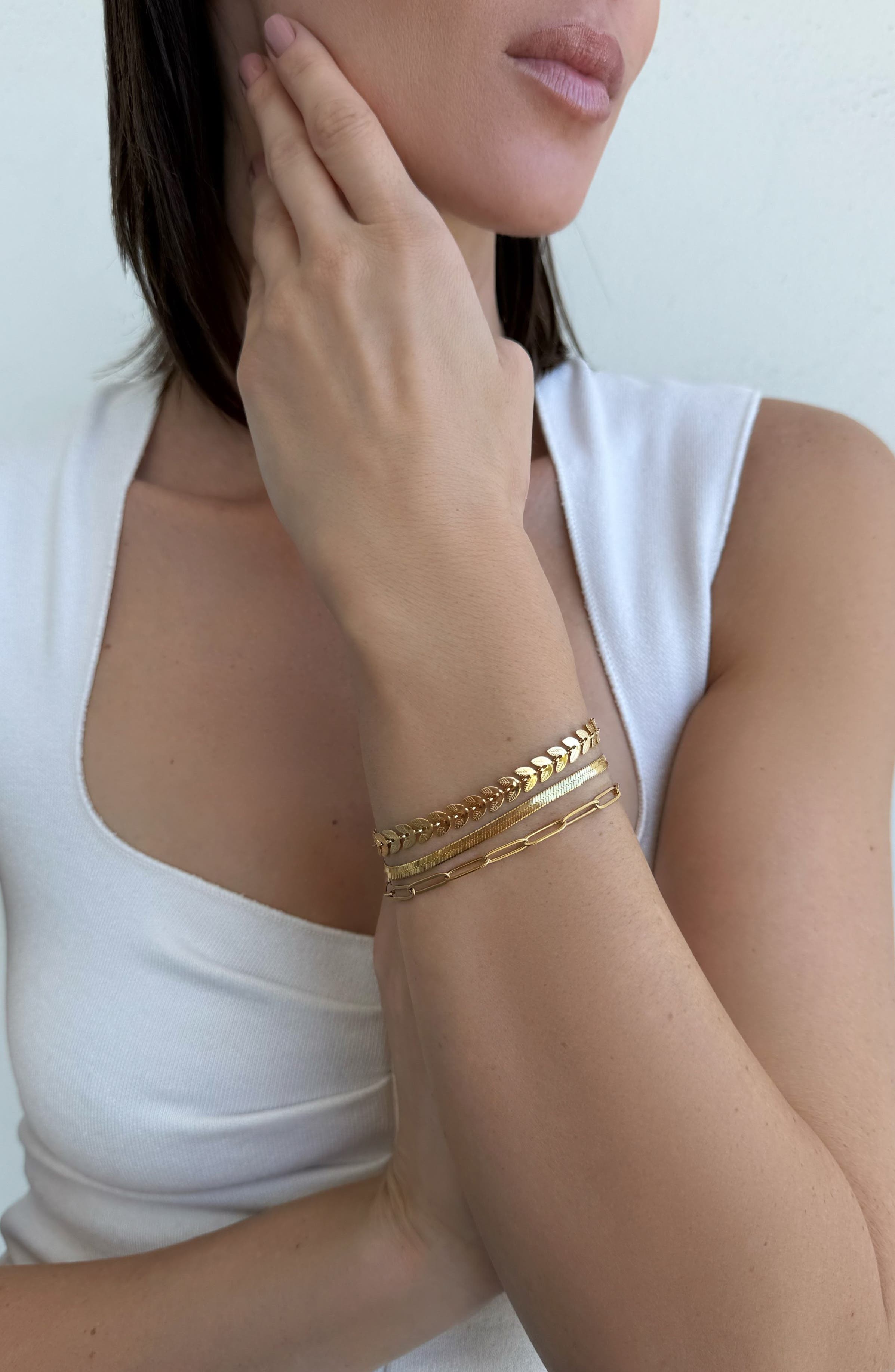 Adornia Set of 3 Assorted Chain Bracelets