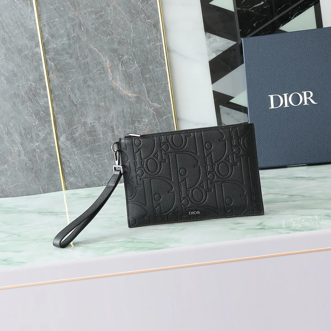 Dior Black Grained Leather Clutch product photo from LabelPicks