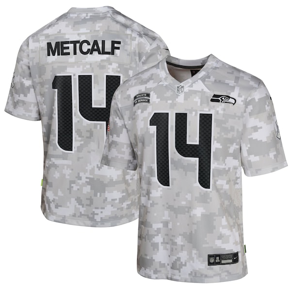 DK Metcalf Seattle Seahawks Nike Youth 2024 Salute to Service Game Jersey - Arctic Camo