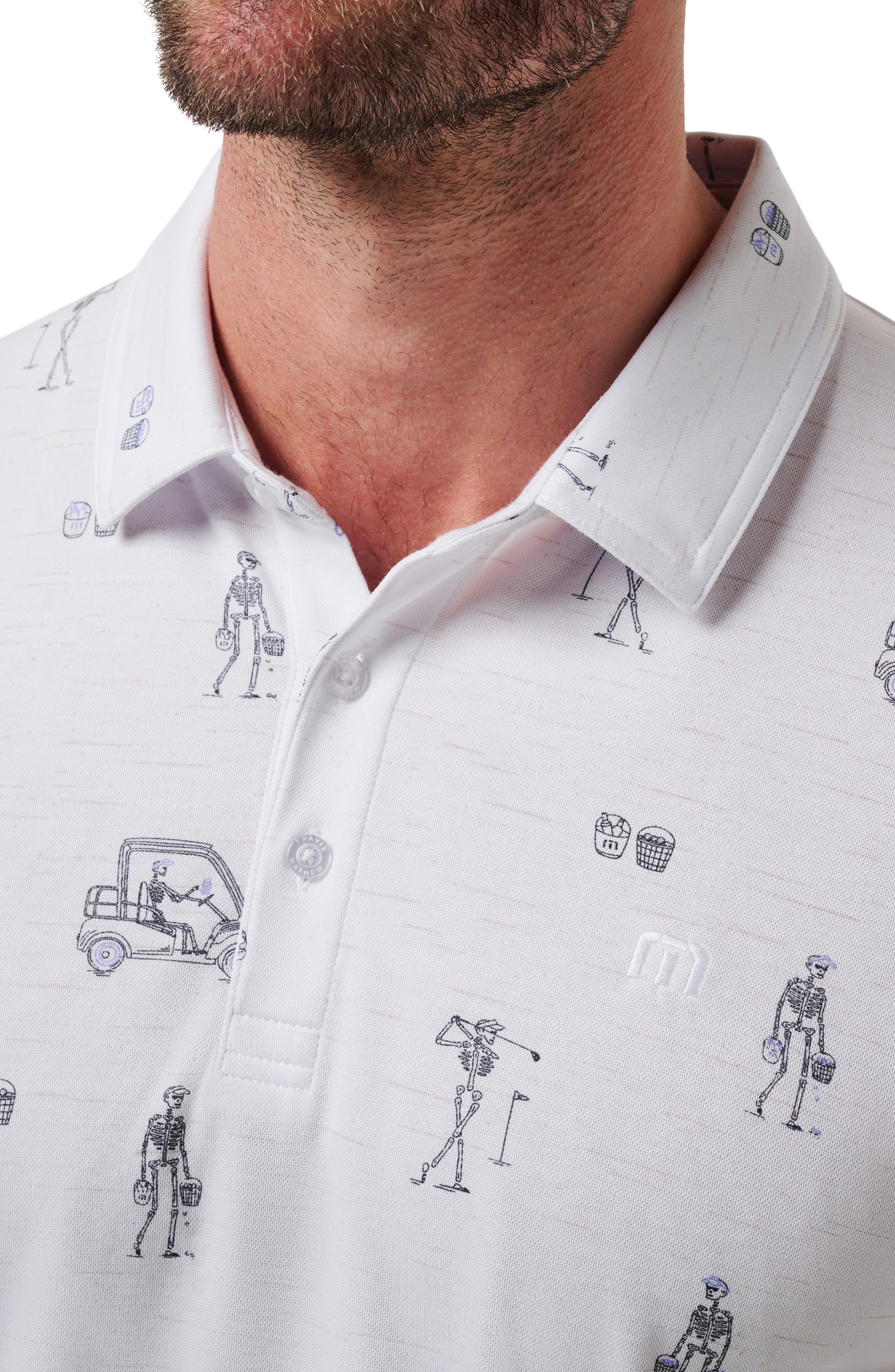 TravisMathew City Skeleton Print Golf Polo