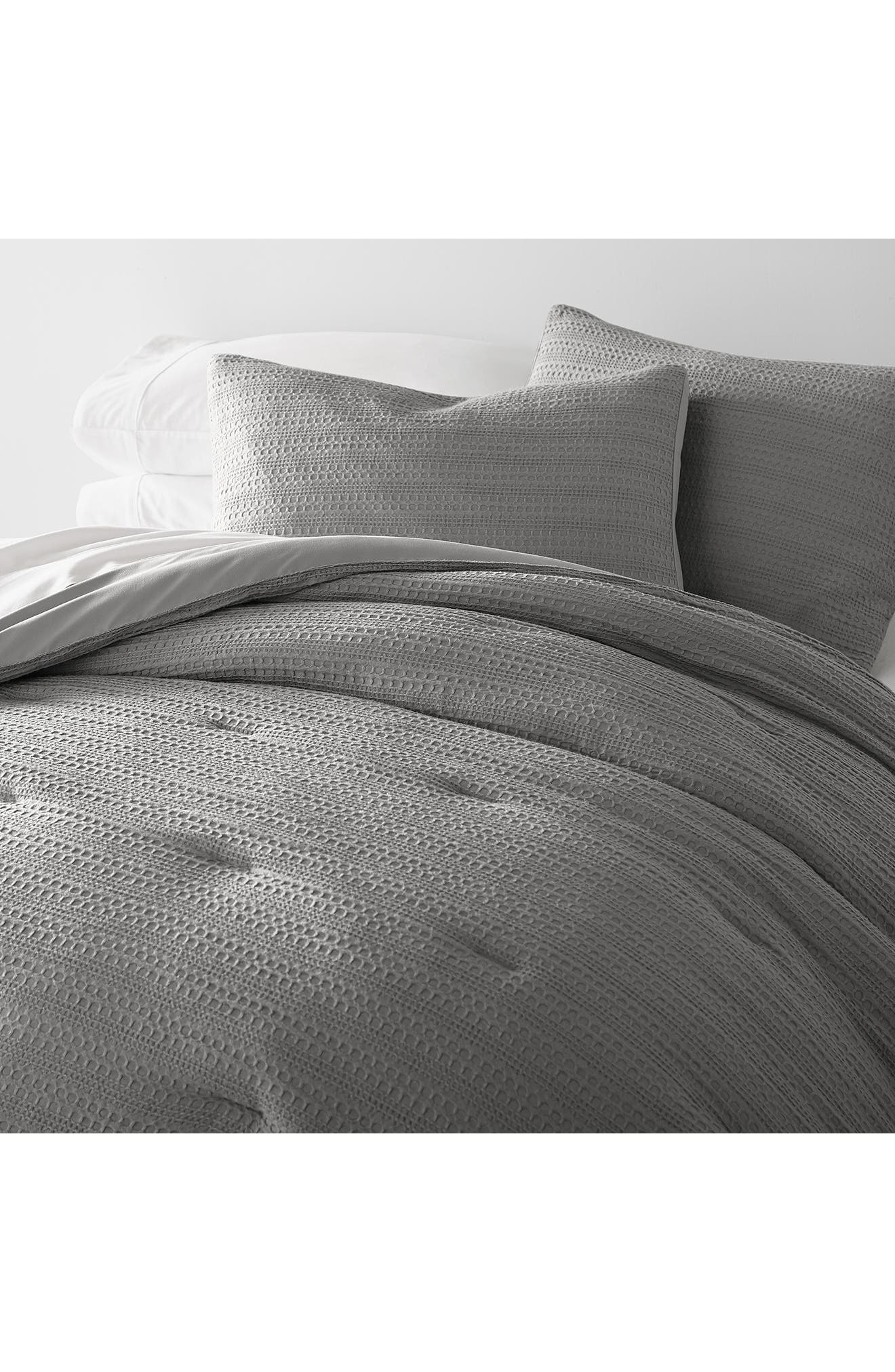 HOMESPUN Waffle Textured 3-Piece Comforter Set