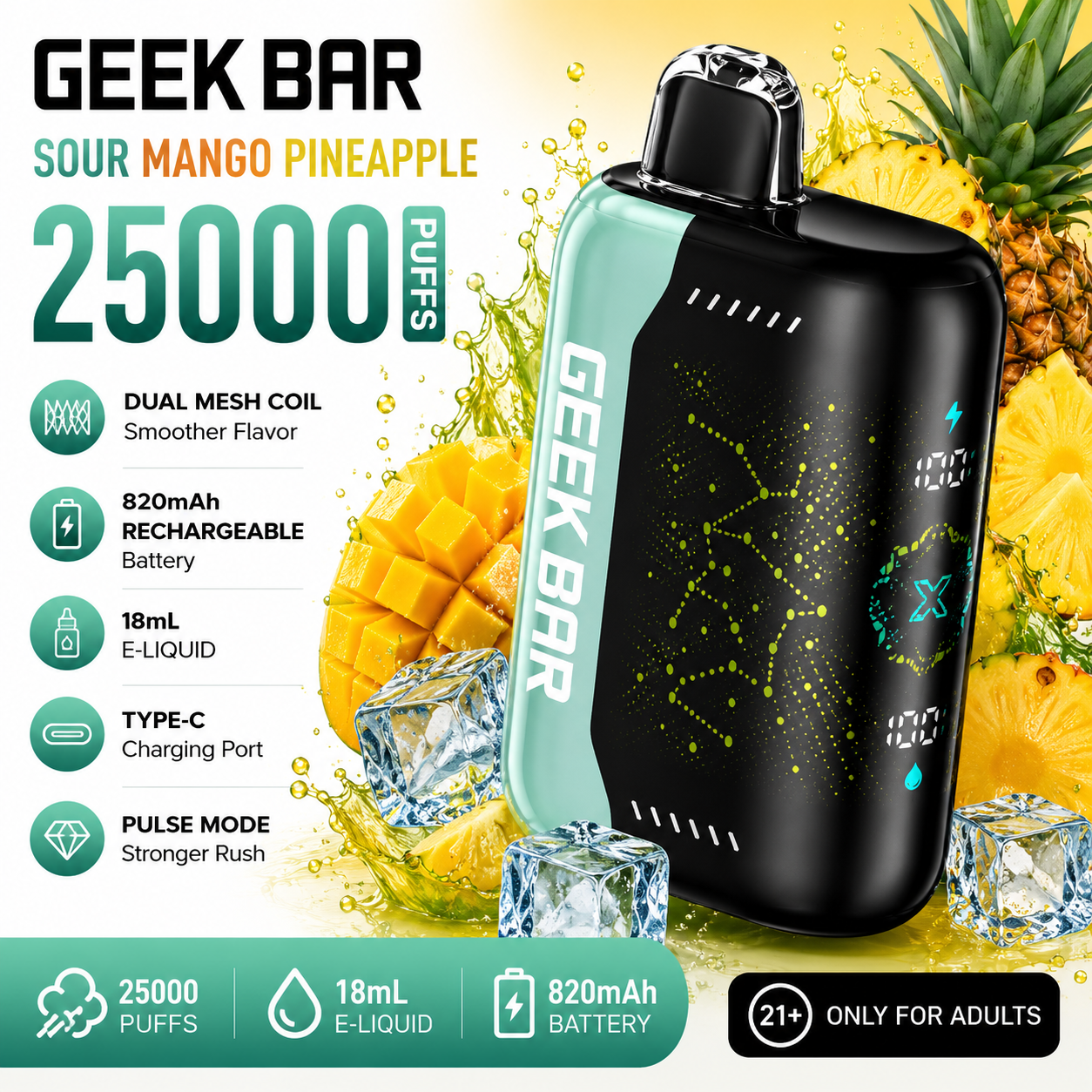 🔥GEEK BAR Disposable e-cigarettes - 25000 puffs👉Delivered Within 1–3 Business Days