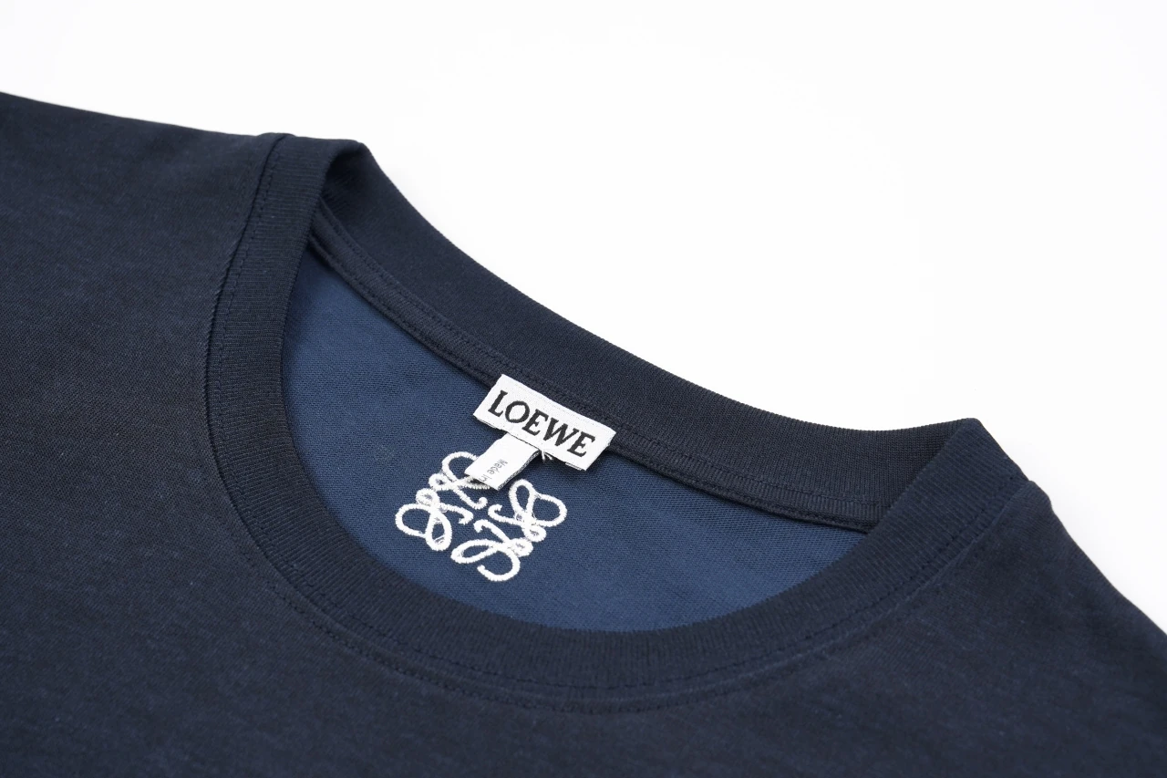 LOEWE Navy Printed and Embroidered Playful Lettering T-Shirt product photo from LabelPicks