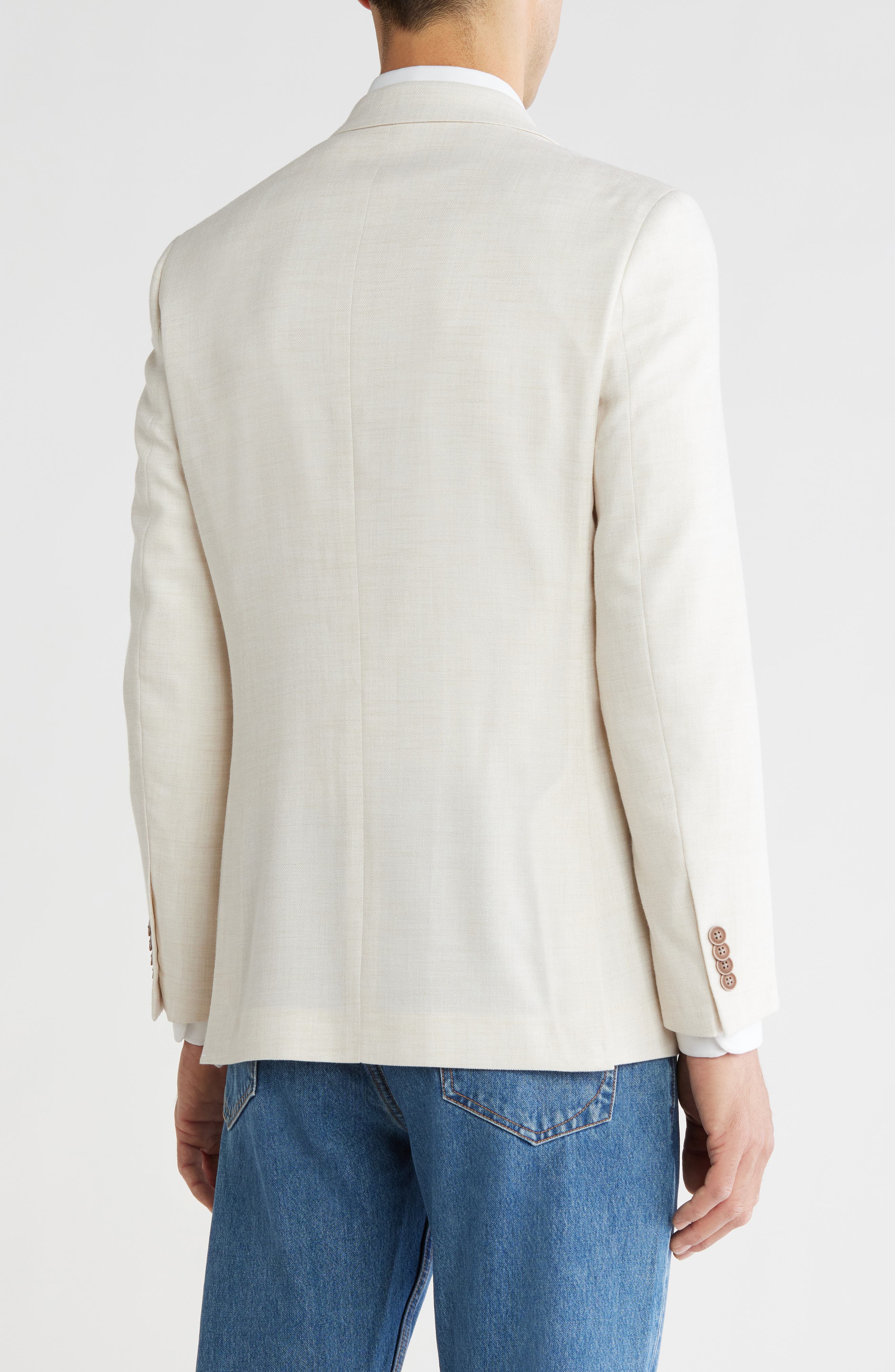 Nautica White Structured Two Button Notch Lapel Sport Coat