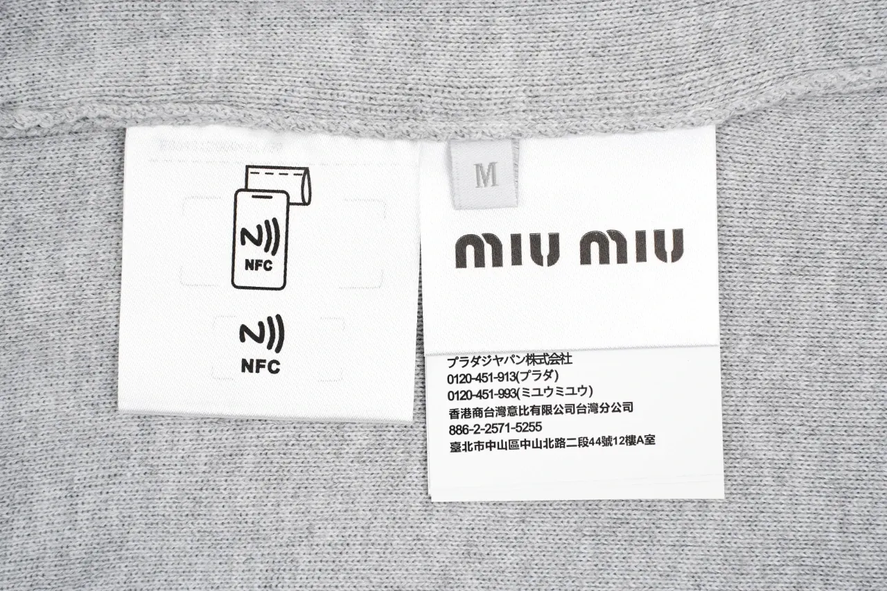 Miu Miu Light Grey Logo Crewneck Sweater product photo from LabelPicks