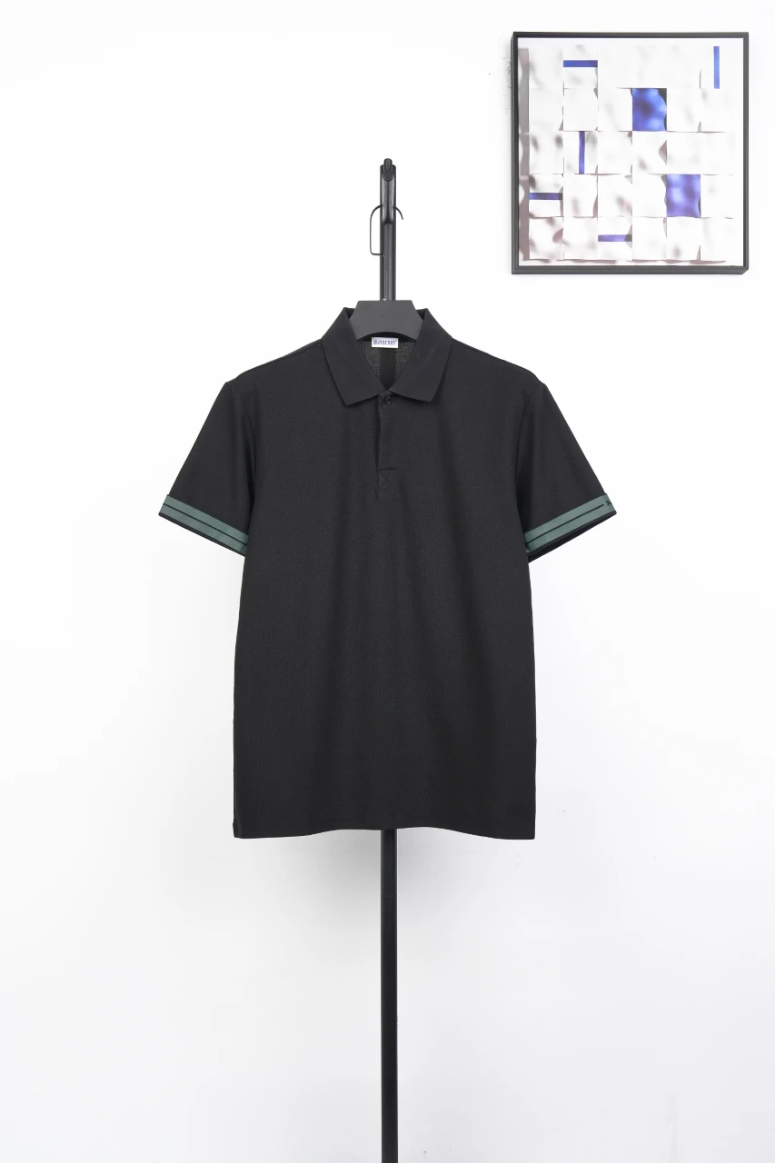 Burberry Black Green Trim Equestrian Knight Polo Shirt product photo from LabelPicks