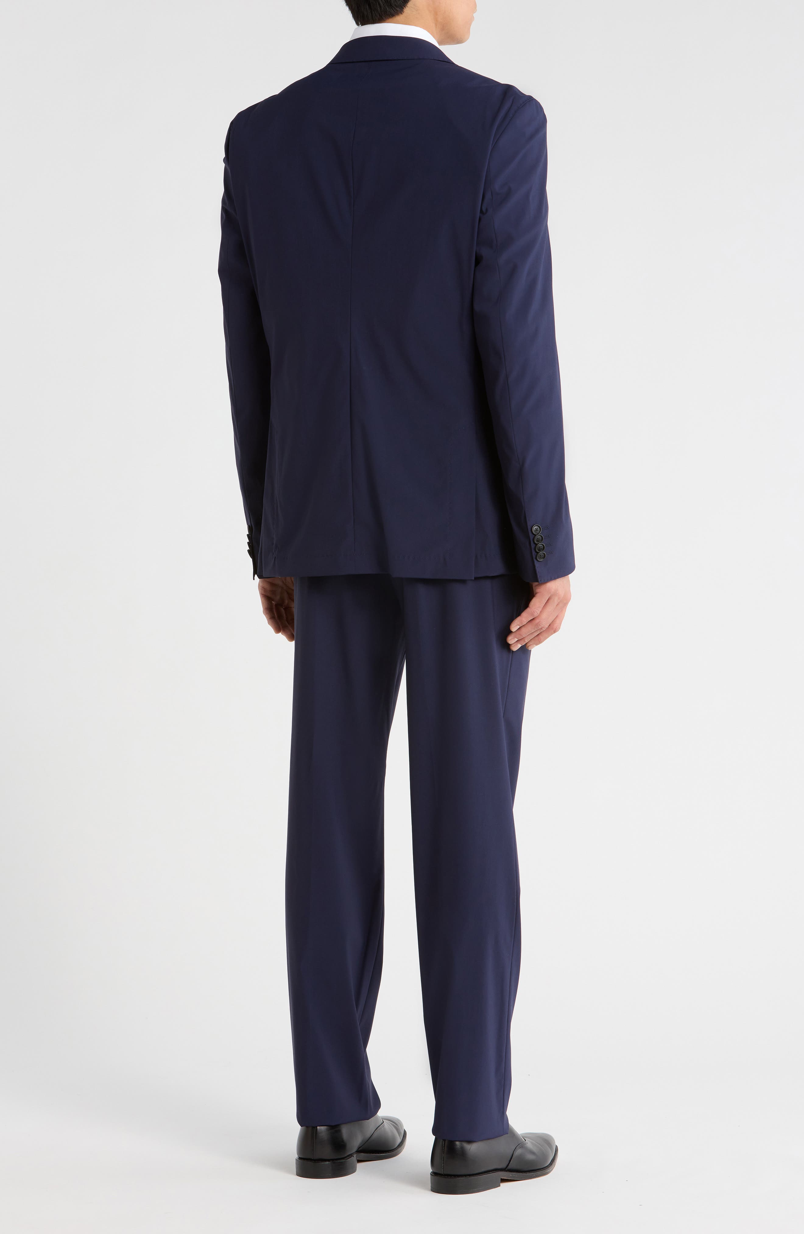 BOSS Huge Slim Fit Navy Stretch Wool Blend Suit