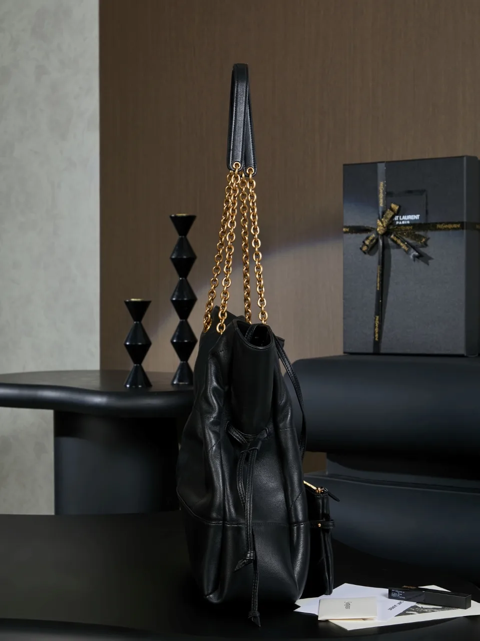 Saint Laurent Black Jamie Lambskin Tote Bag product photo from LabelPicks