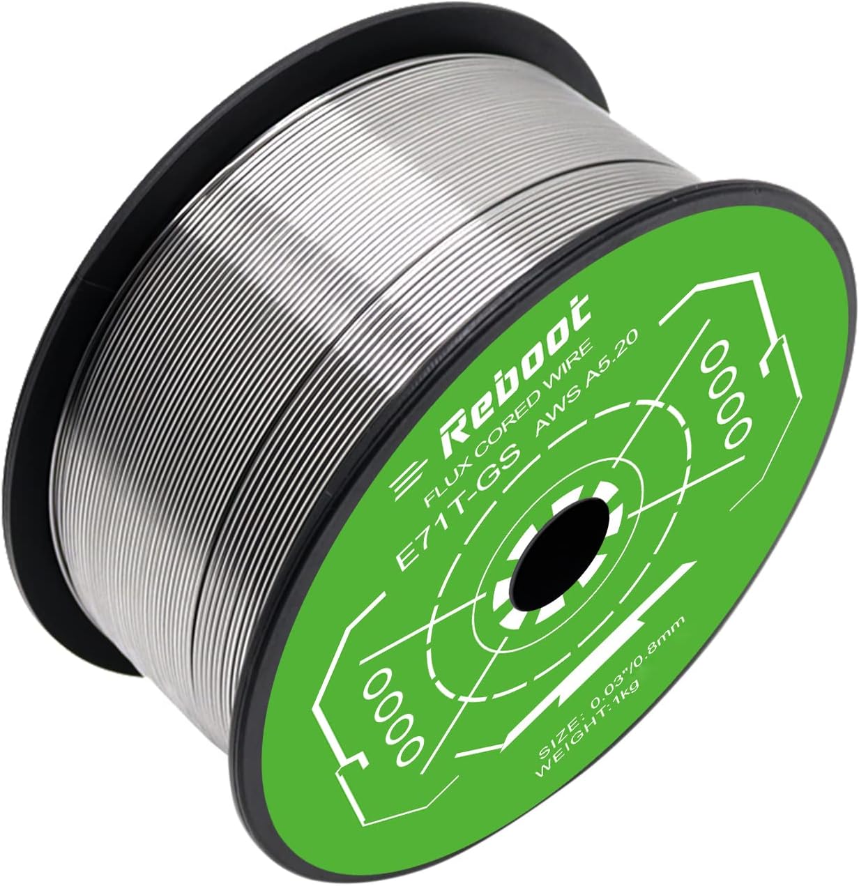 Reboot E71T-GS 0.8mm 1kg Flux-Cored Gasless Welding Wire | Self-Shielded FCAW for MIG Welder | No Gas Required, Compatible with MIG Welders