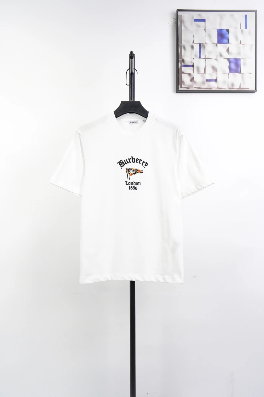 Burberry White Check Flag Equestrian Knight Embroidered T-Shirt product photo from LabelPicks