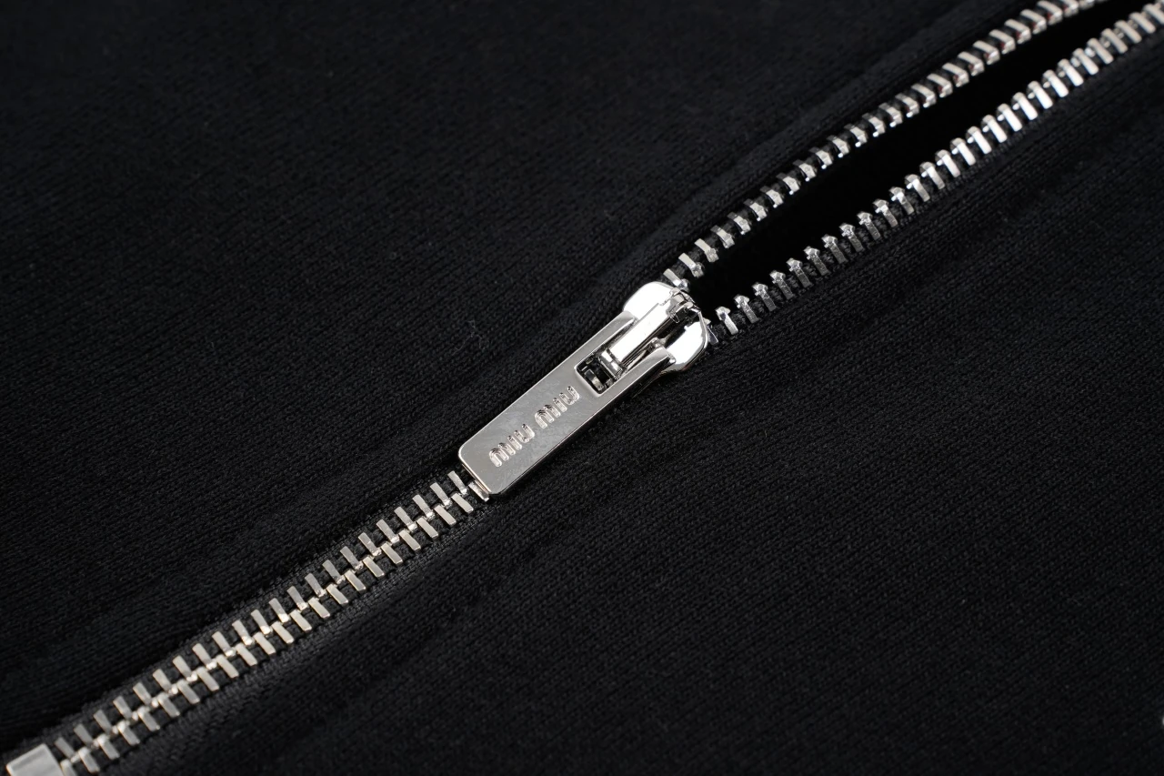 Miu Miu Black Logo Half Zip Fleece Sweatshirt product photo from LabelPicks