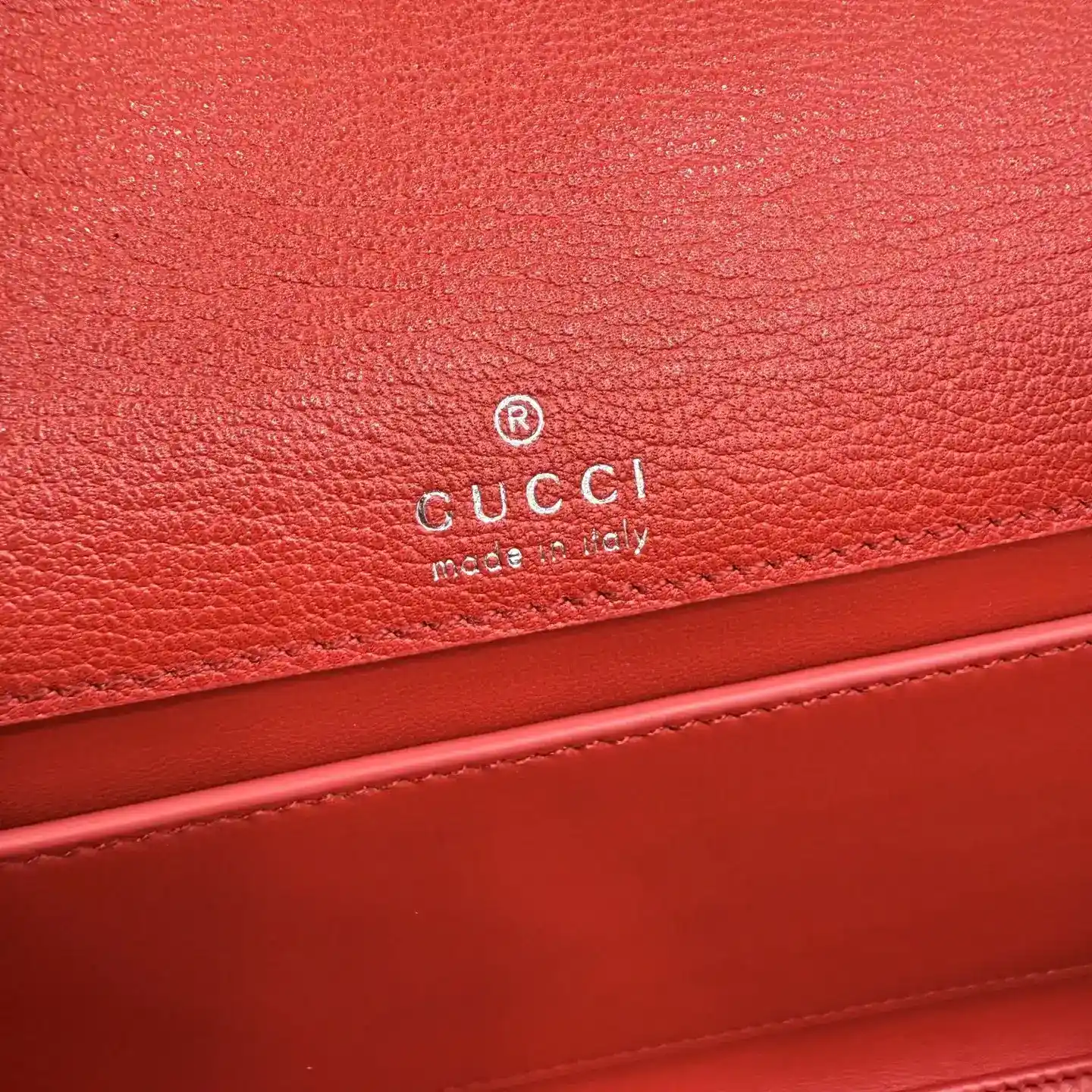 Gucci Dionysus Red Grained Leather Shoulder Bag product photo from LabelPicks