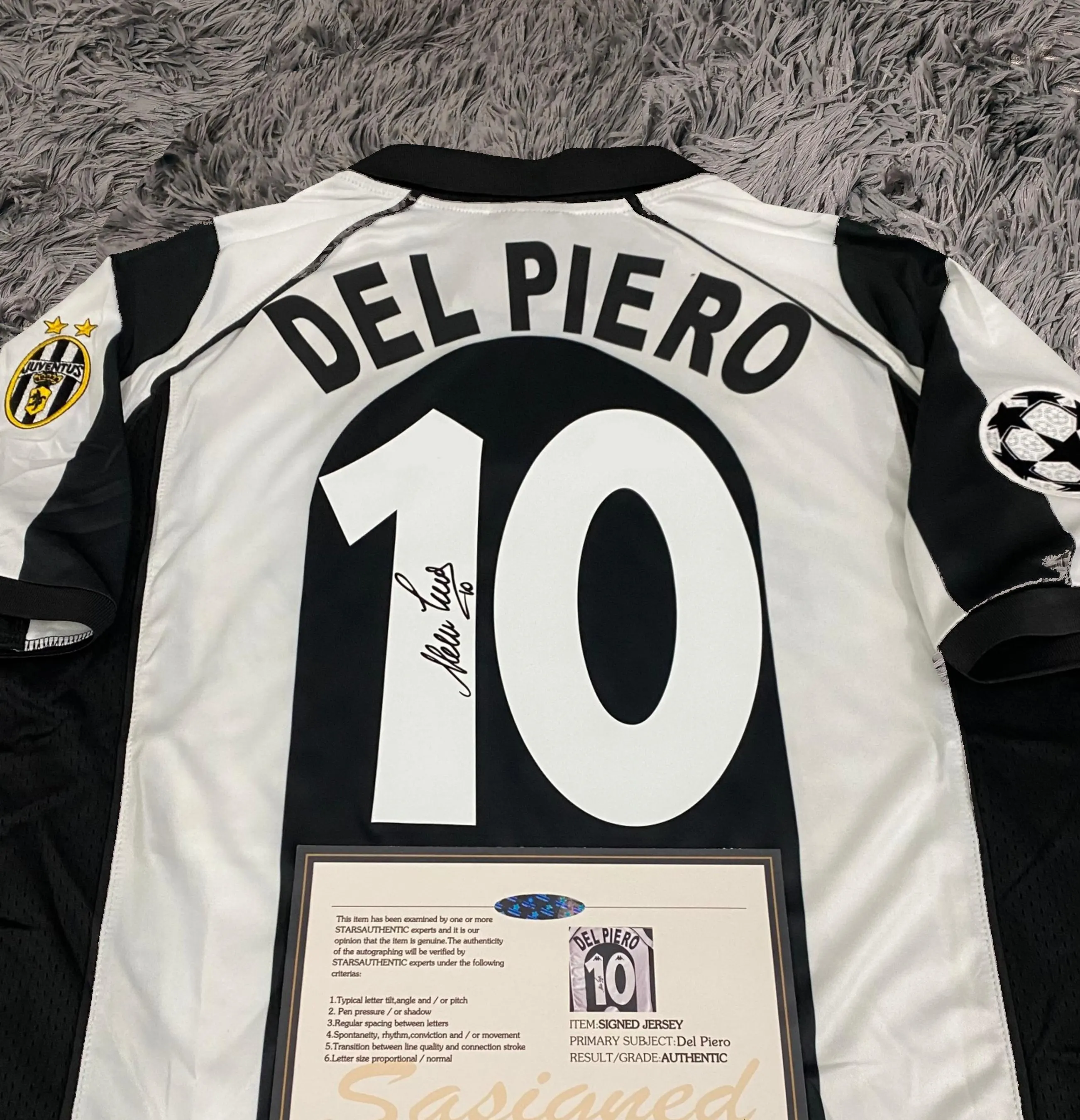 Alessandro Del Piero SIGNED Juventus 97/98 Home Jersey/Shirt - COA - 1998 Retro