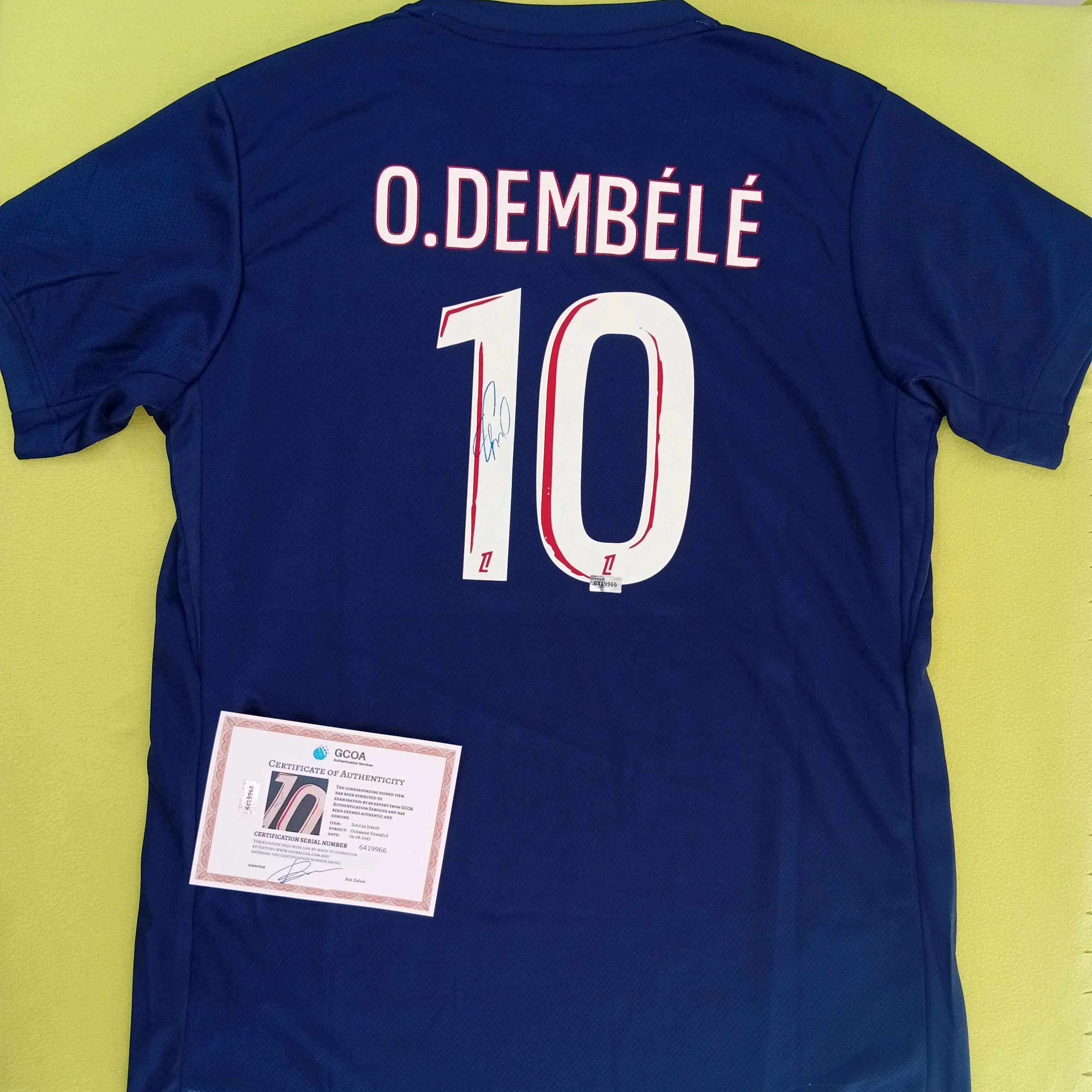 Ousmane Dembélé Signed Autographed Paris Saint-Germain Football T-Shirt With COA