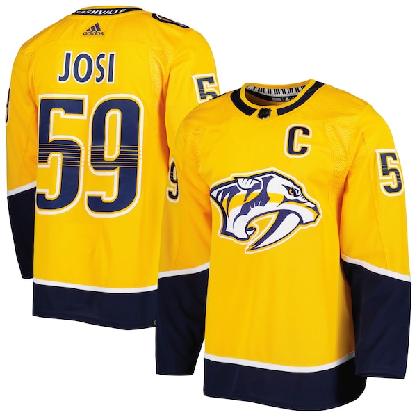 Roman Josi Nashville Predators adidas  Primegreen Authentic Player Jersey - Gold