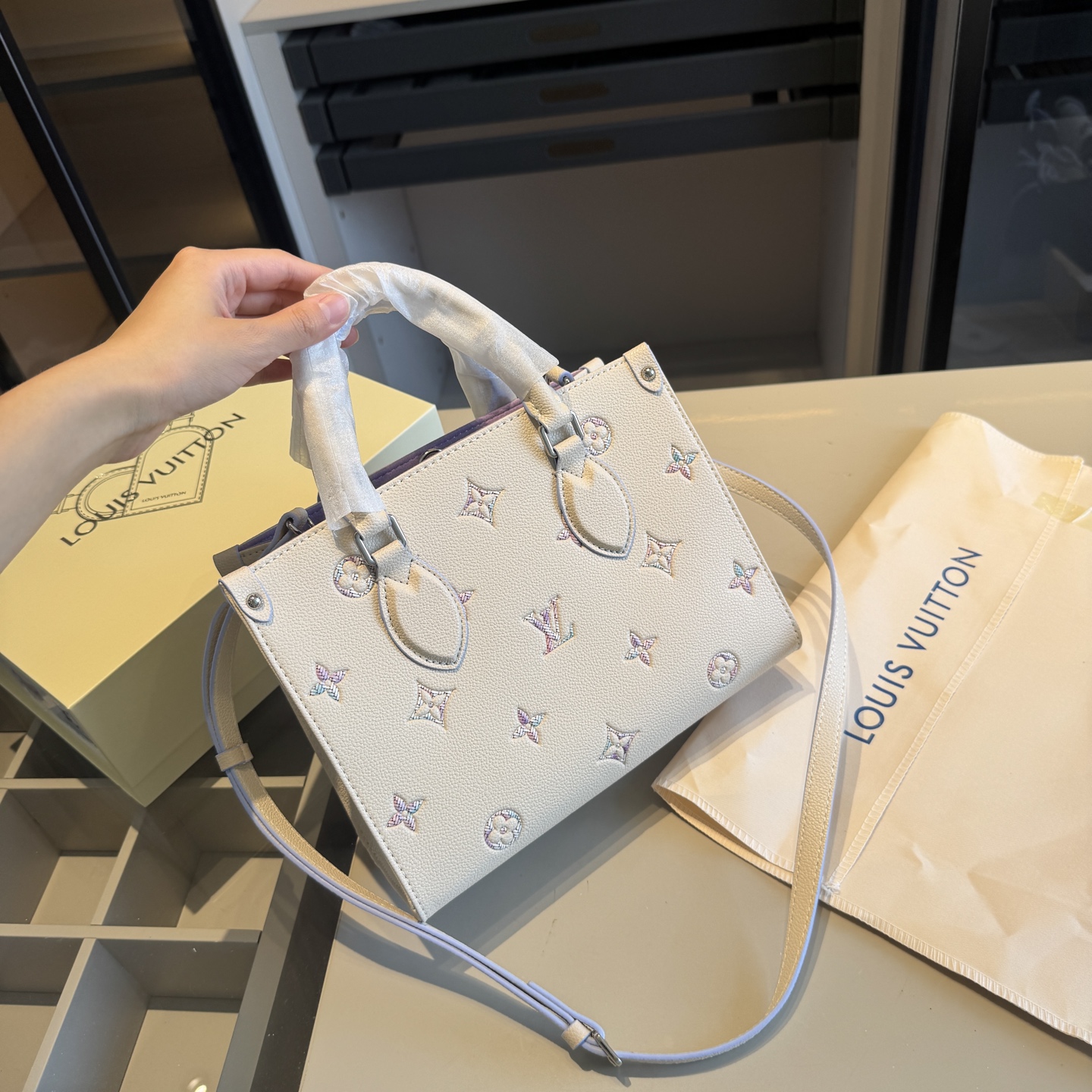 LV Dreamy Purple Series OnTheGo Tote Bag