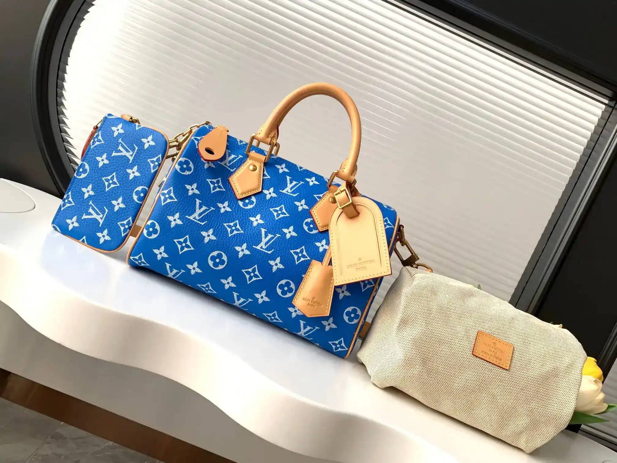 Louis Vuitton Speedy Blue Lambskin Top Handle Bag product photo from LabelPicks