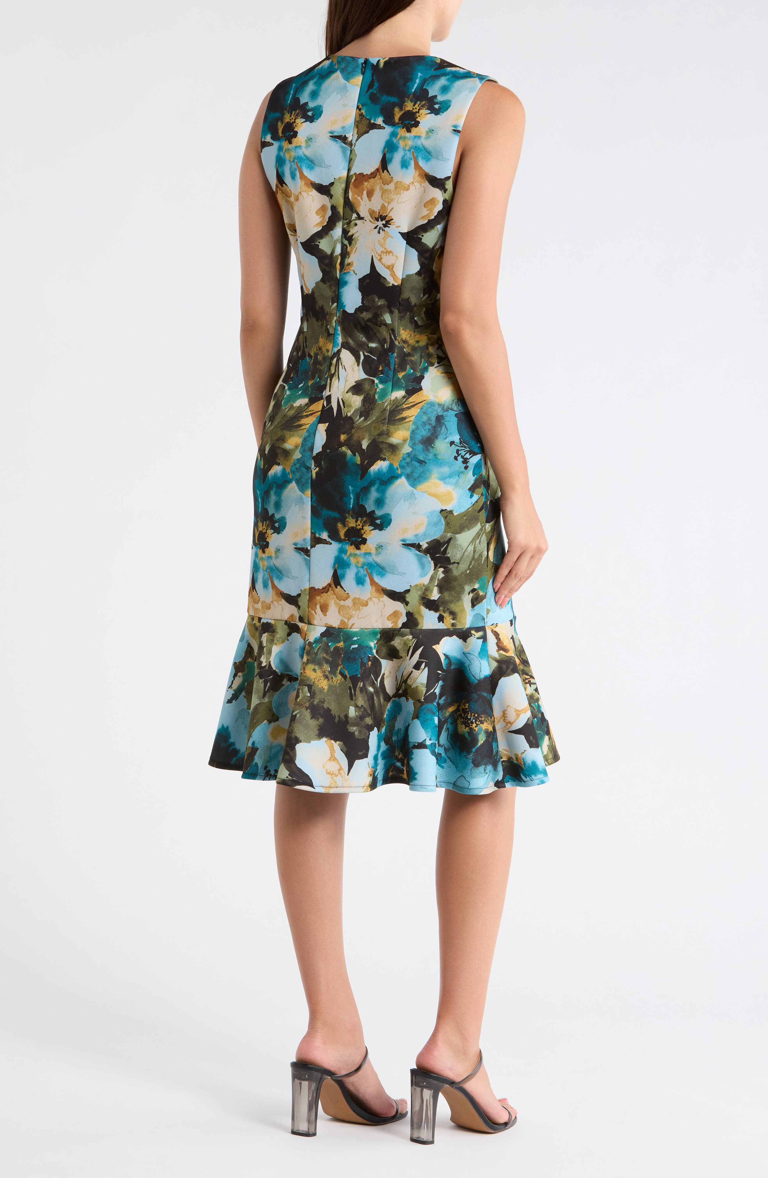 Julia Jordan Floral Ruffle Hem A-Line Dress