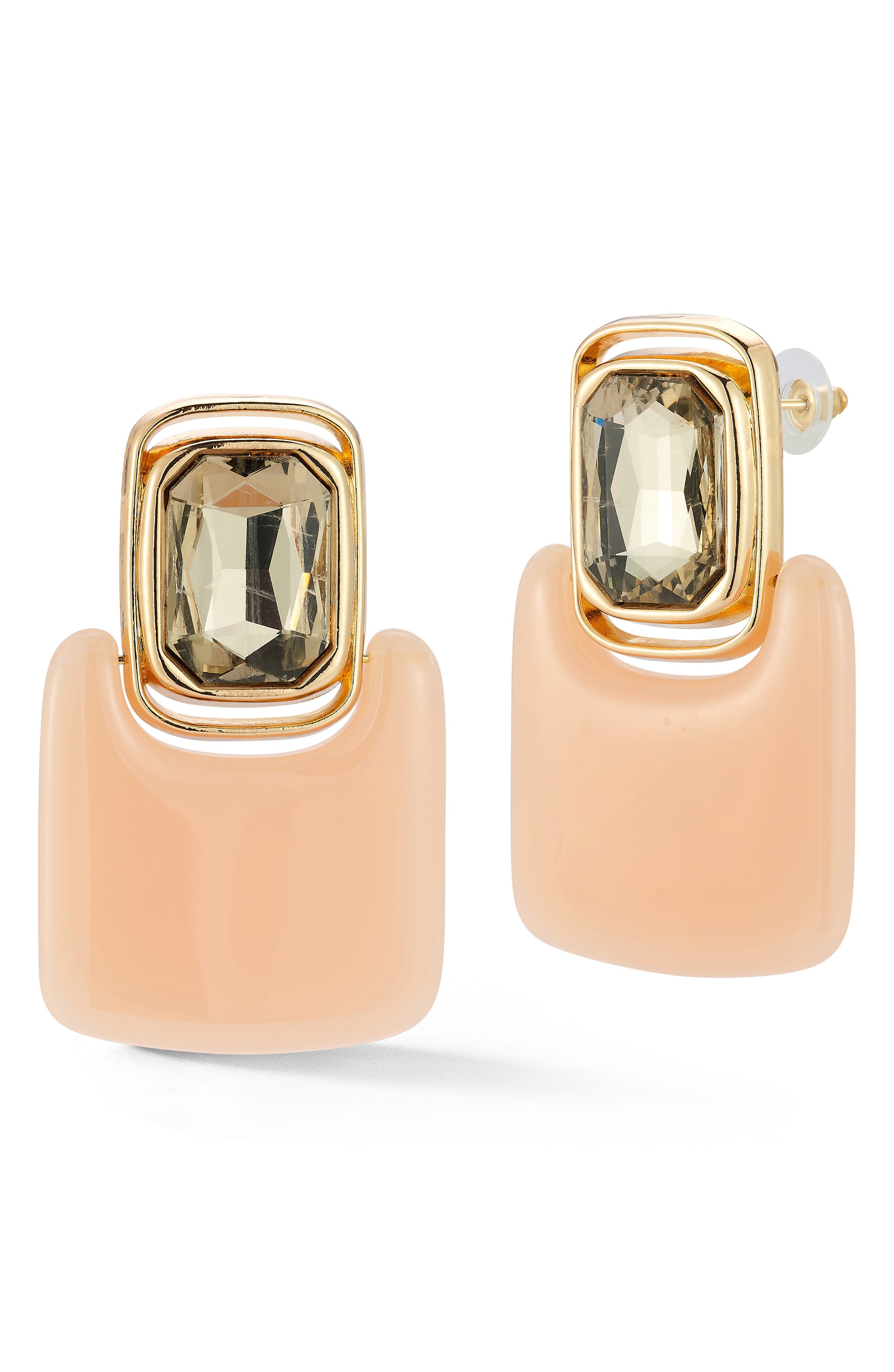 SPHERA MILANO Crystal Rectangle Drop Earrings