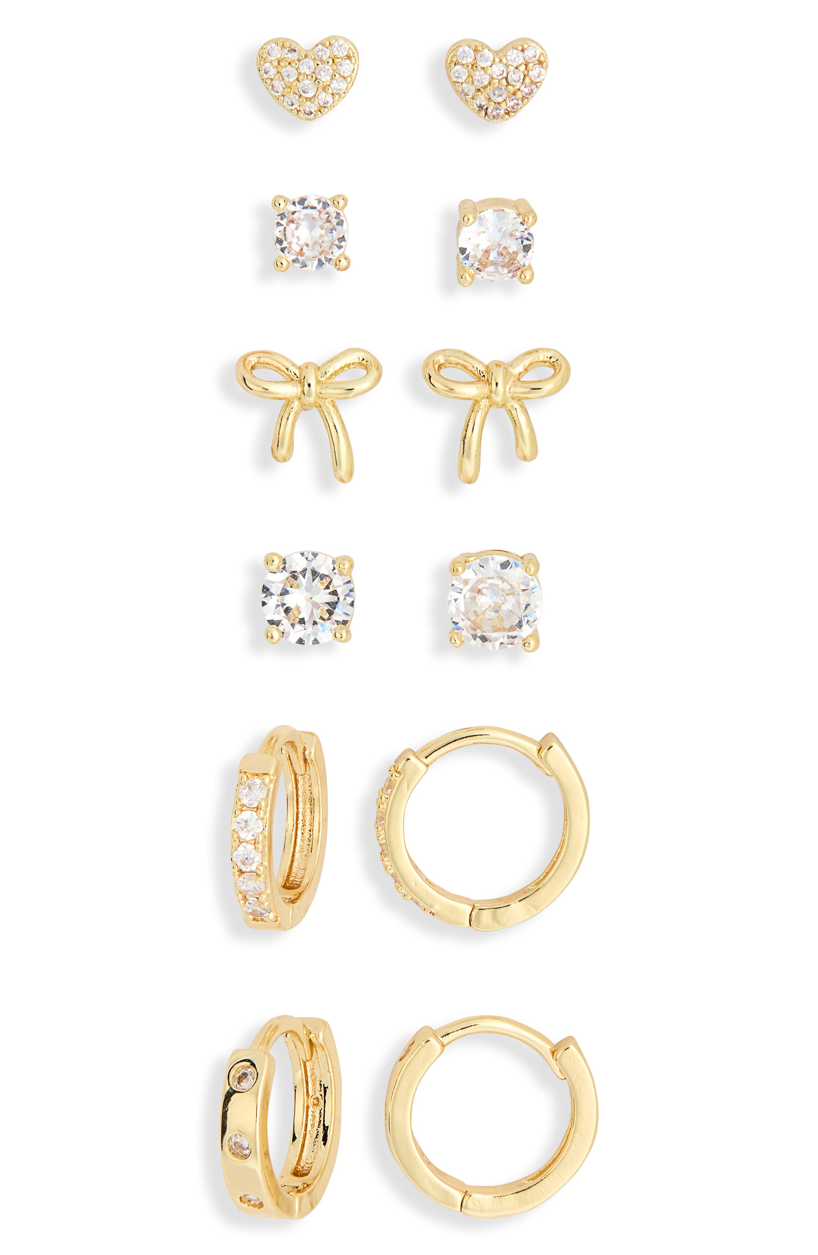 Leith Set of 6 Assorted Stud & Hoop Earrings