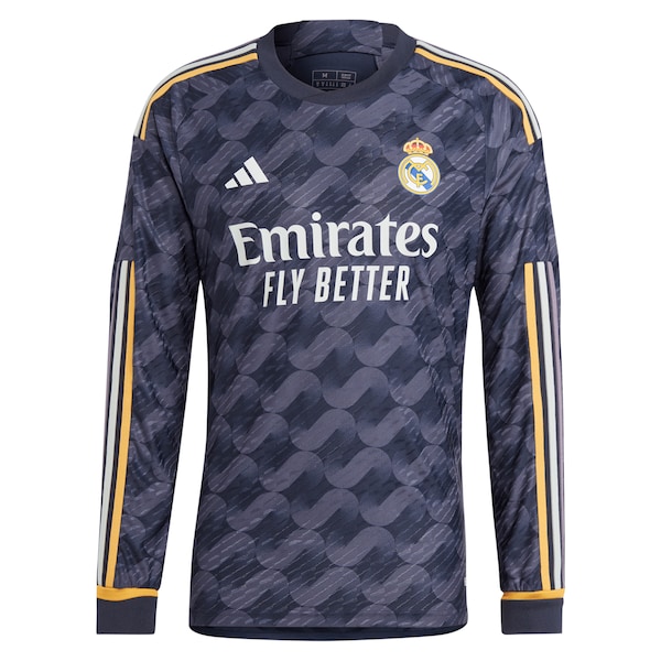 Los Merengues adidas 2023/24 Away Long Sleeve Replica Jersey - Navy