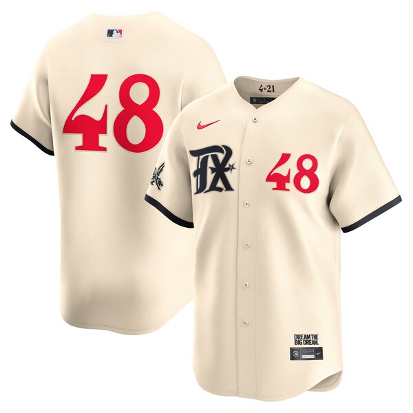 Jacob deGrom Texas Rangers Nike City Connect Limited Jersey - Cream