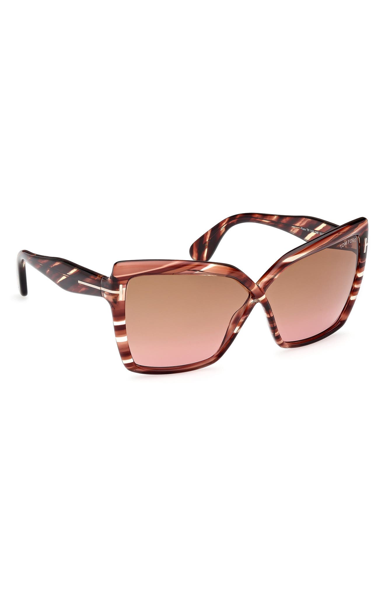 TOM FORD Fiore 63mm Oversize Gradient Butterfly Sunglasses