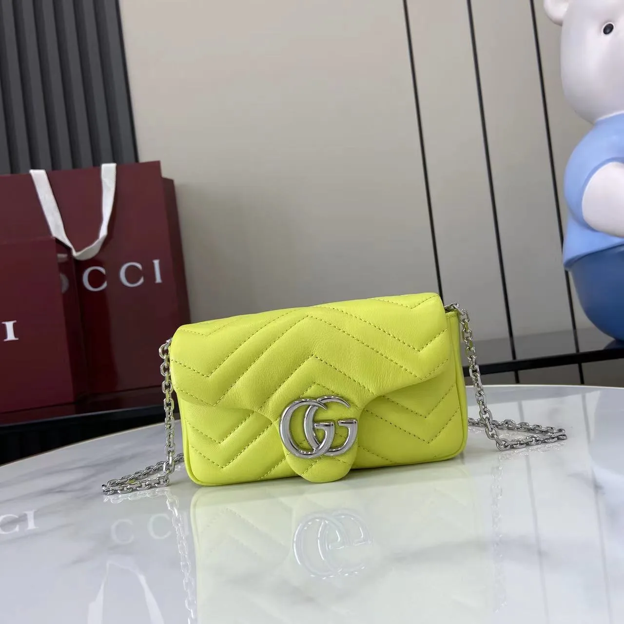 Gucci Marmont Green GG Supreme Canvas Crossbody Bag product photo from LabelPicks