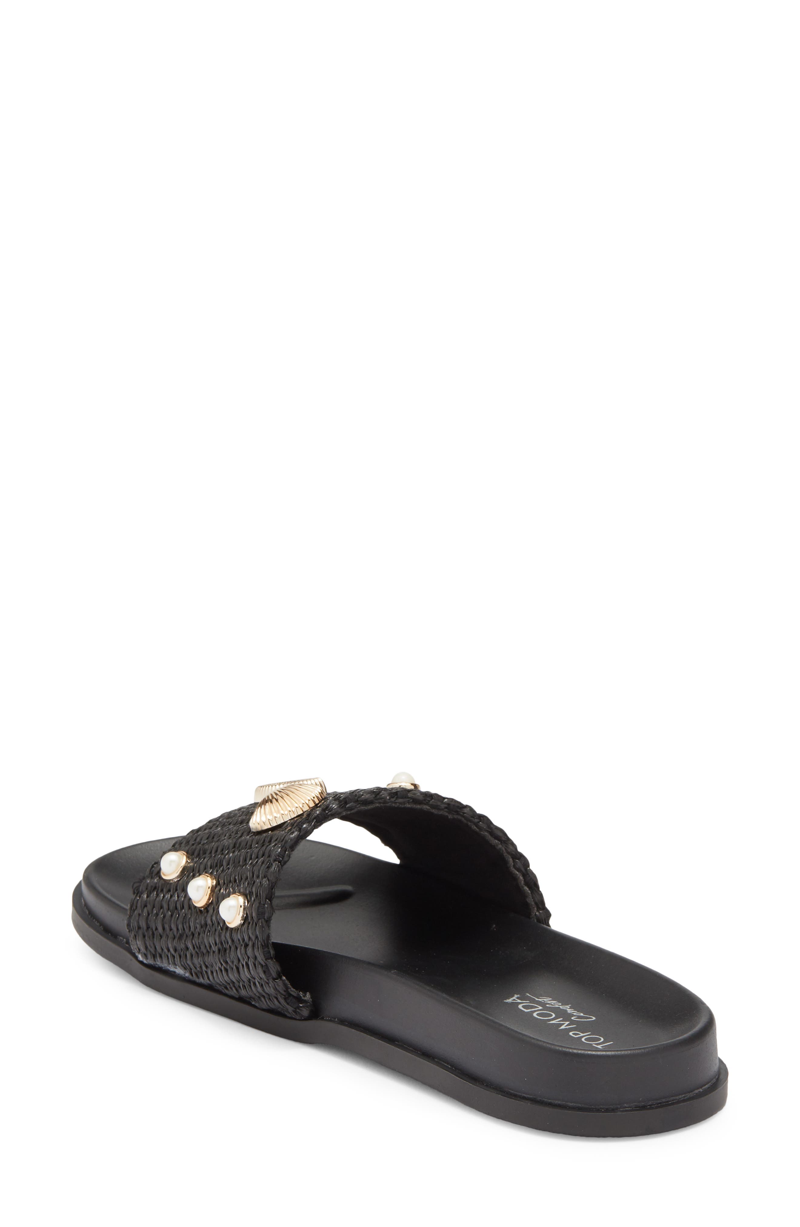 TOP MODA Daneia Raffia Slide Sandal