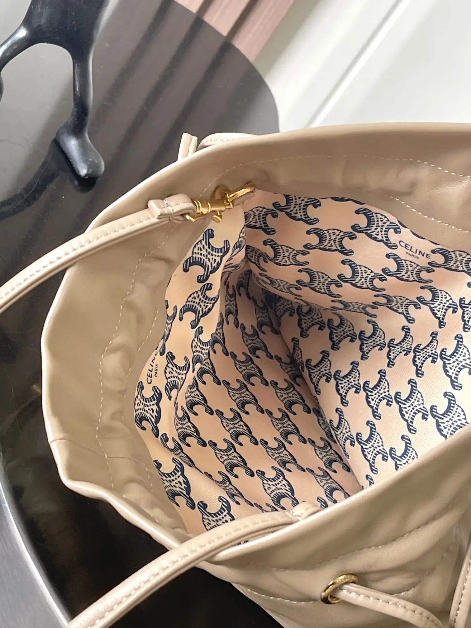 Celine Lambskin Triomphe Bucket Bag product photo from LabelPicks