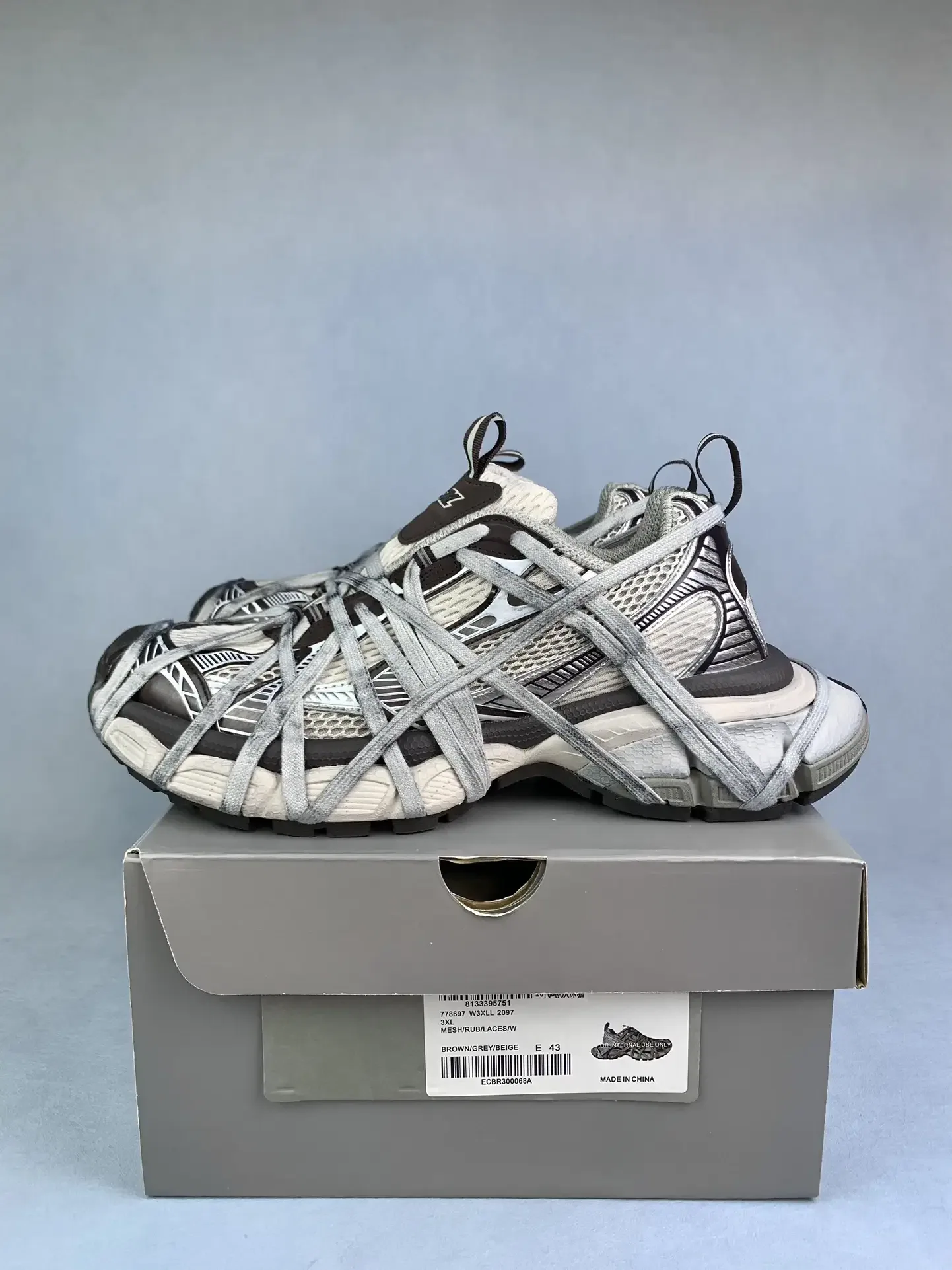 3XL Extreme Lace Sneaker in Brown/Grey/Beige product photo from LabelPicks