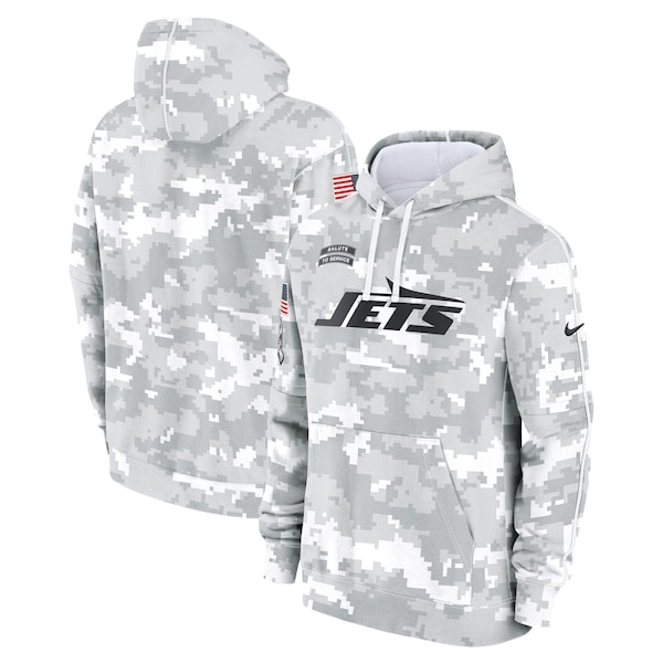 New York Jets Nike 2024 Salute to Service Club Fleece Pullover Hoodie - Arctic Camo