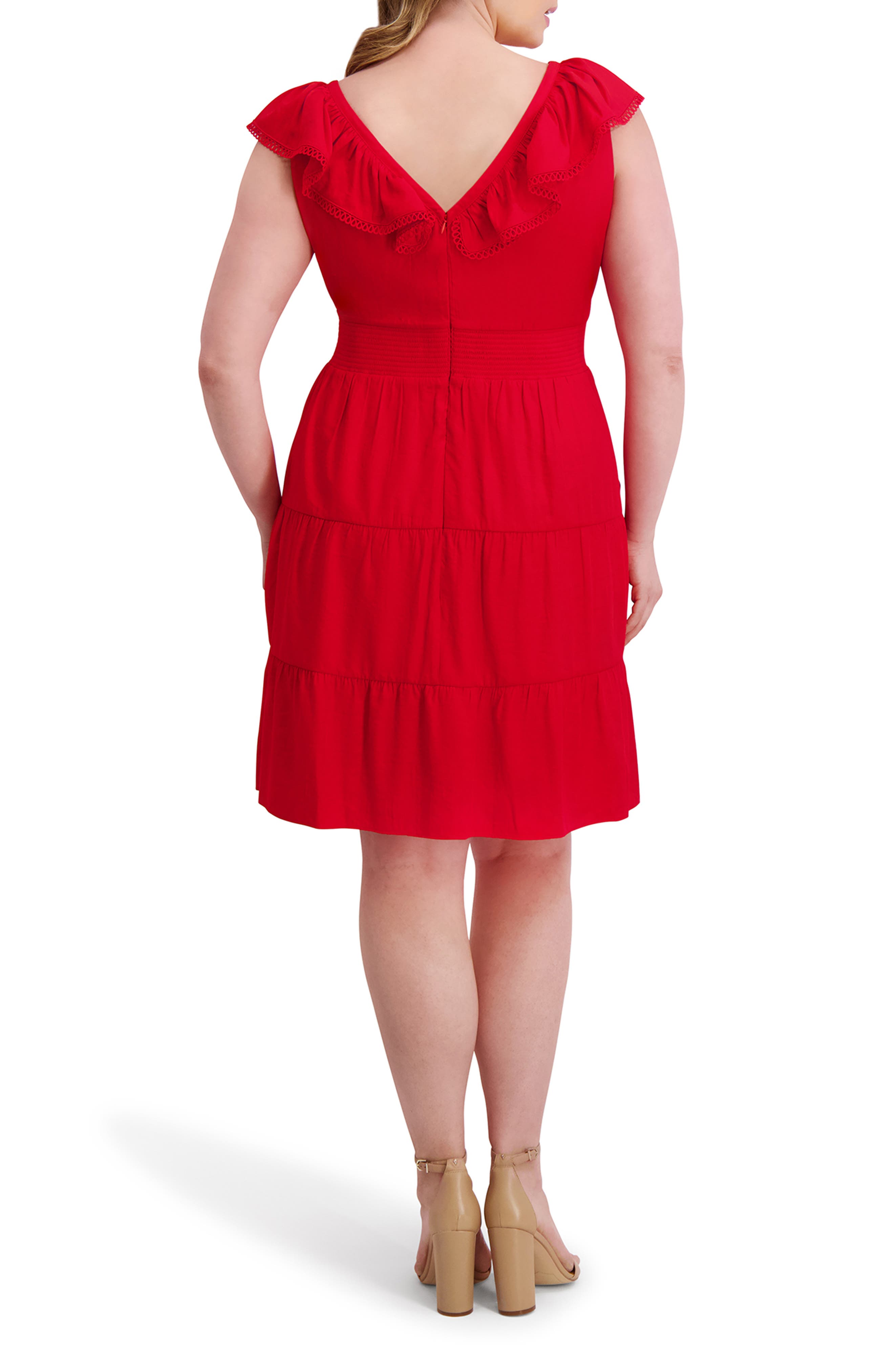 Kensie Ruffle Fit & Flare Minidress