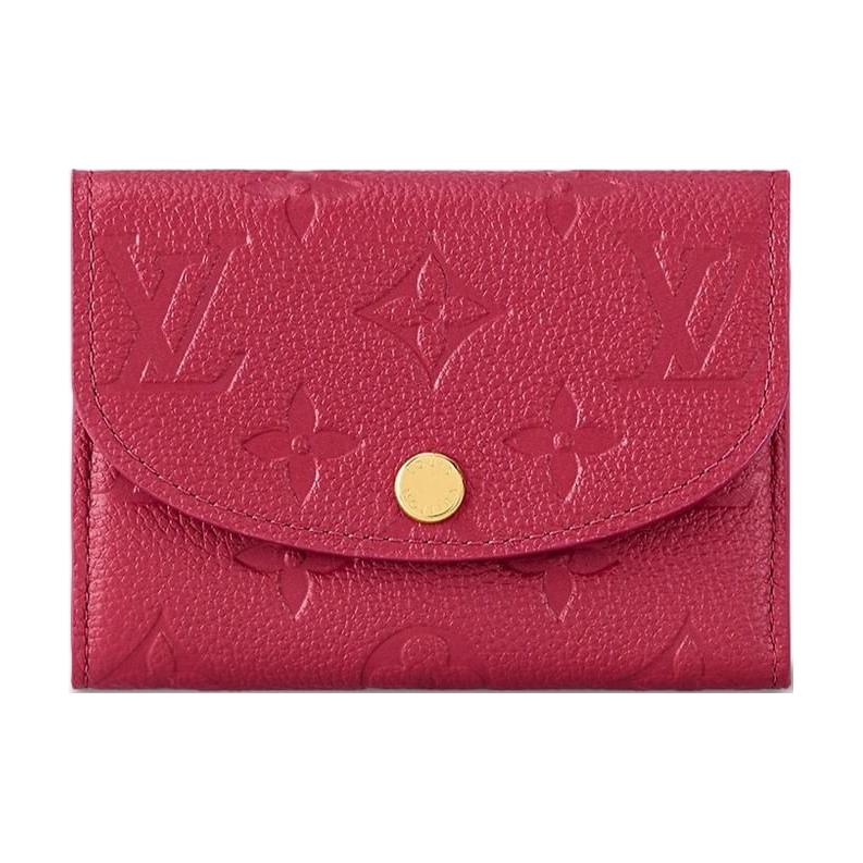 LOUIS VUITTON Rosalie Wallet with Metal Snap & Monogram, Women's Style, Red