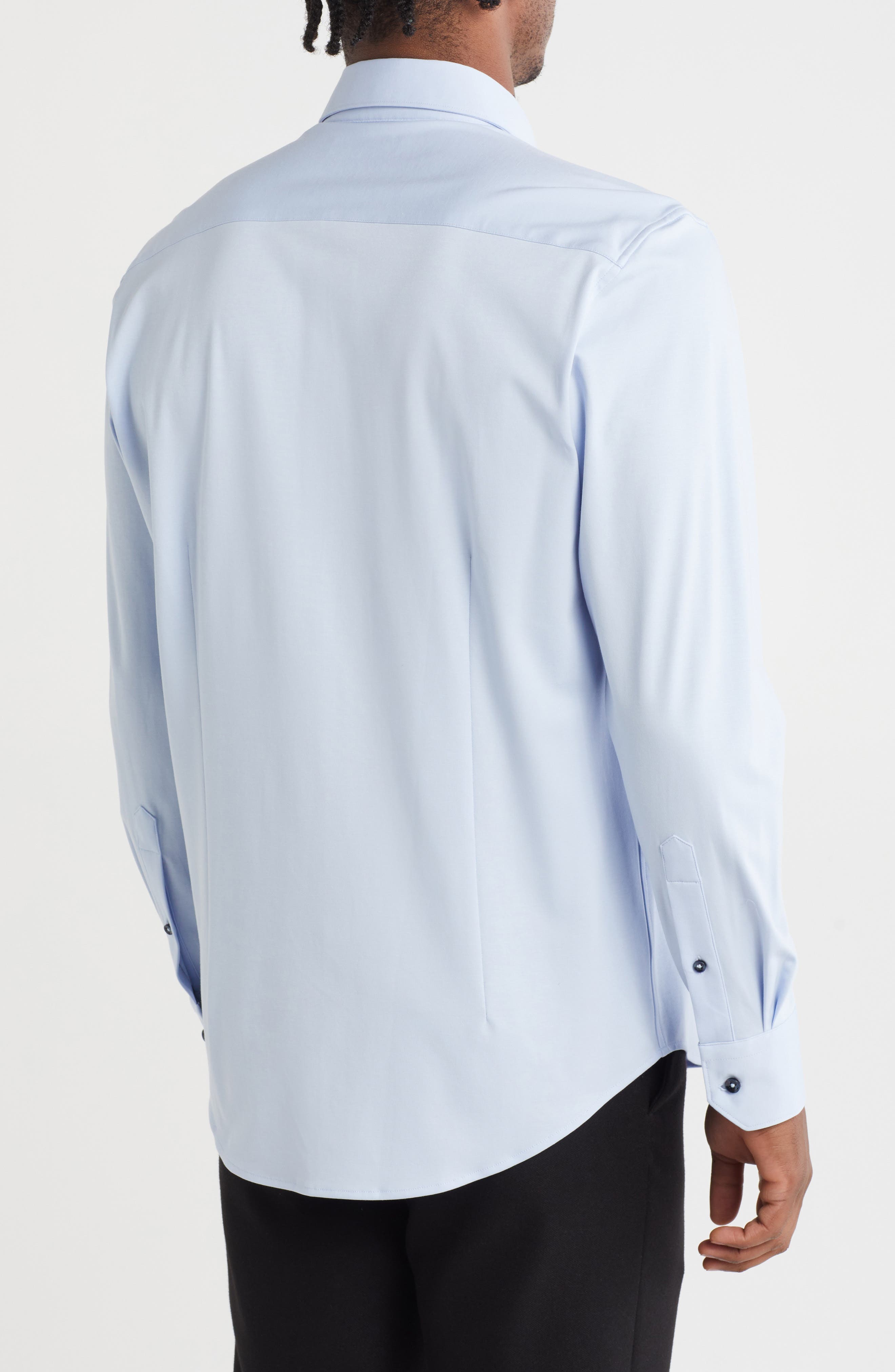LEVINAS Tailored Fit Solid Cotton Dress Shirt