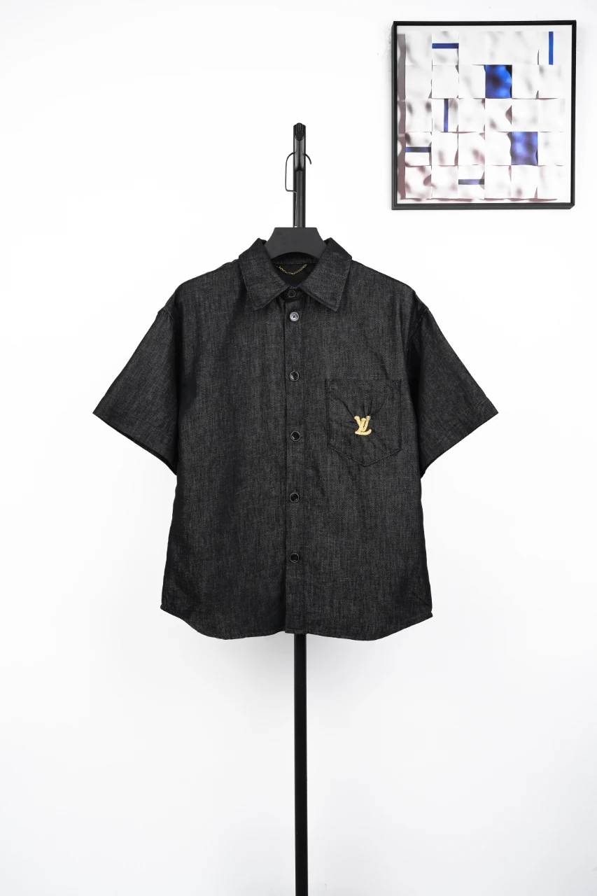 Louis Vuitton Black Chambray Short Sleeve Denim Shirt product photo from LabelPicks