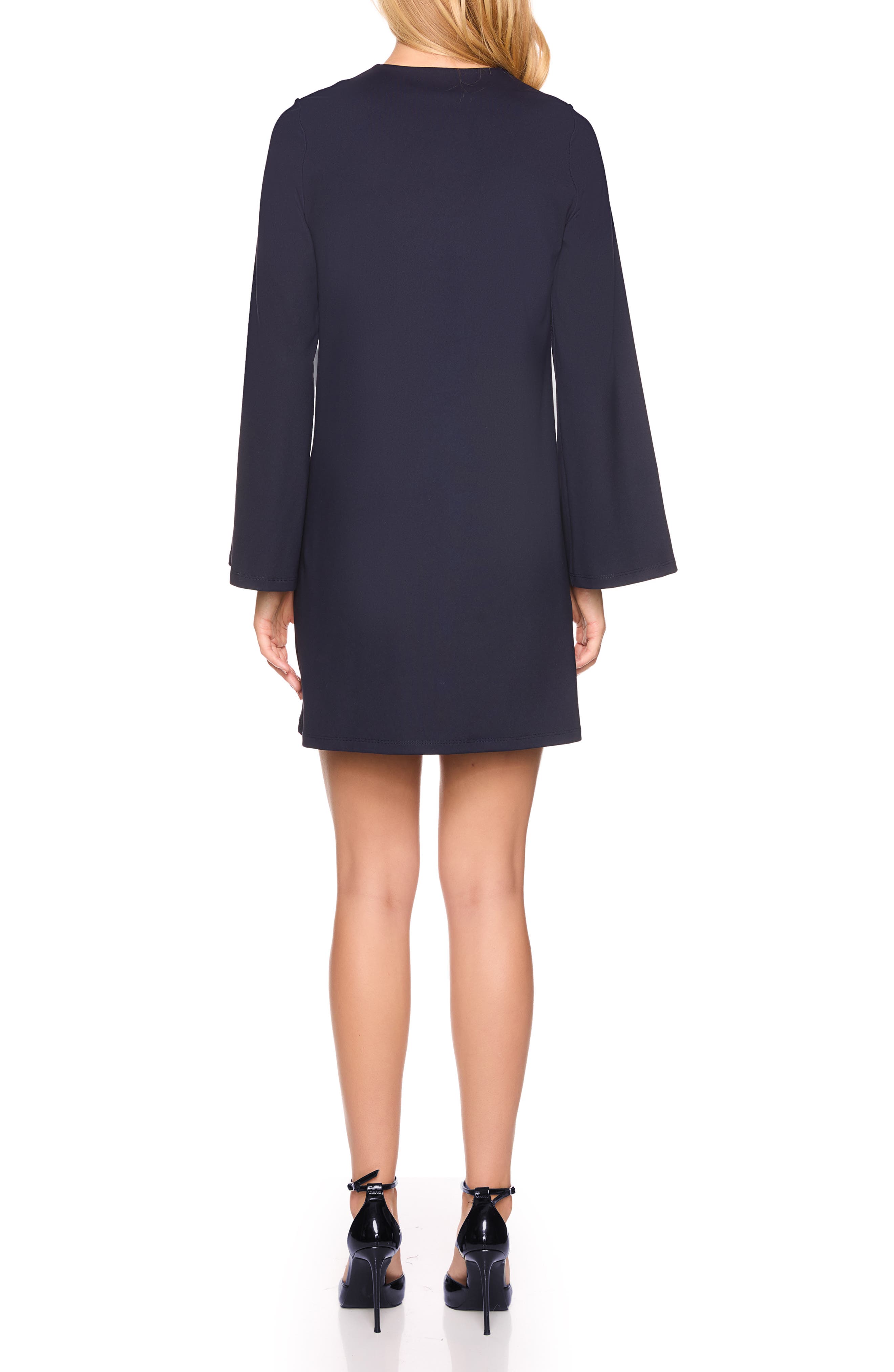 Susana Monaco Tie Keyhole Bell Sleeve Minidress