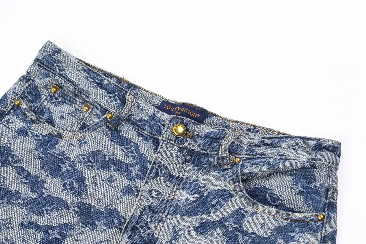Louis Vuitton Blue Grey Camouflage Denim Pants product photo from LabelPicks