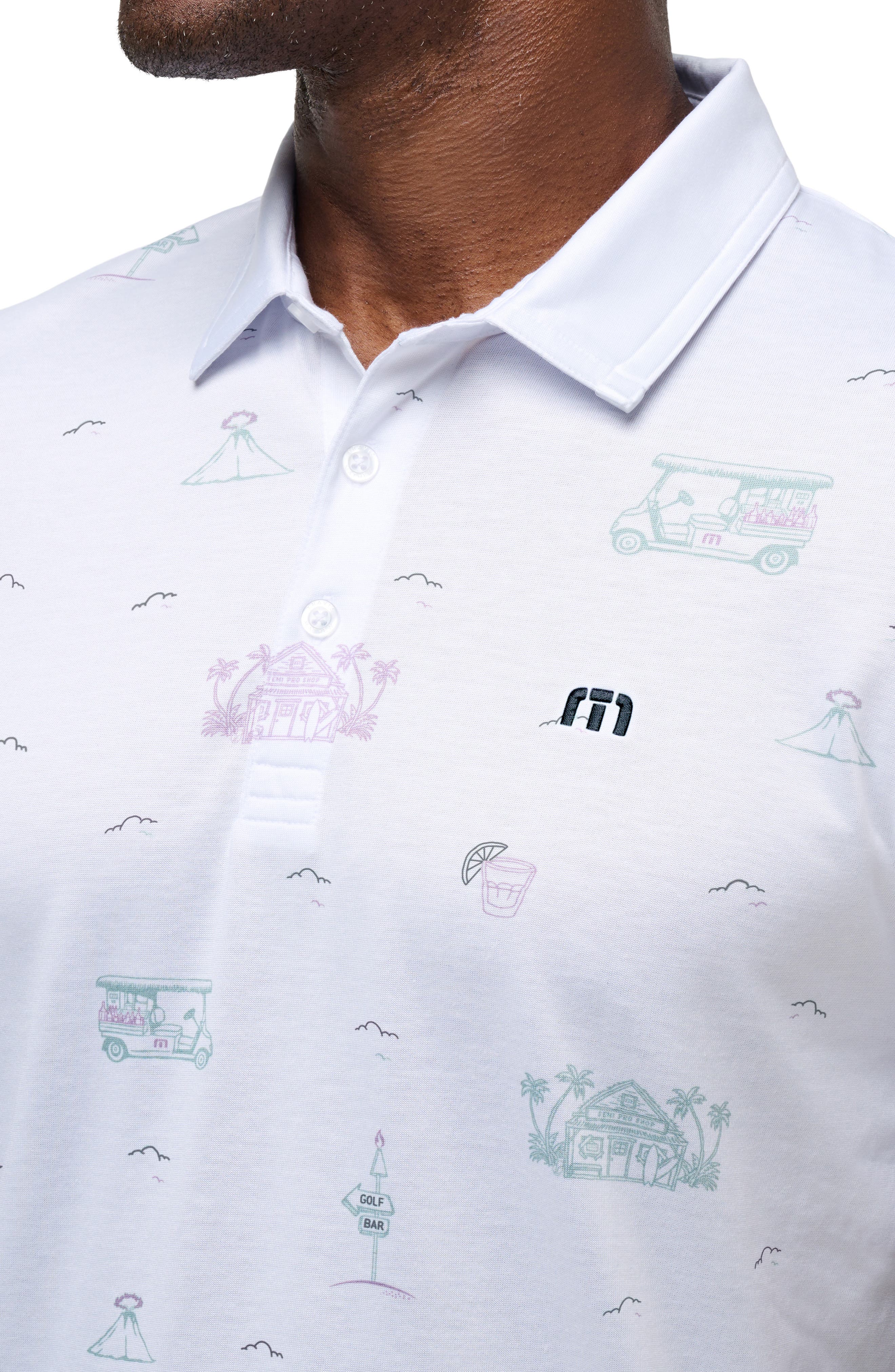 TravisMathew Tiki Mapes Cotton Blend Polo