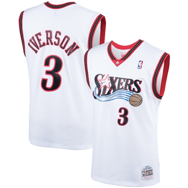 Allen Iverson Philadelphia 76ers  Hardwood Classics Swingman Jersey - White/Royal