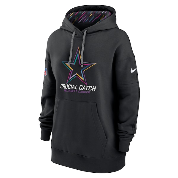 Dallas Cowboys Nike Women's 2024 NFL Crucial Catch Club Pullover Hoodie - Black