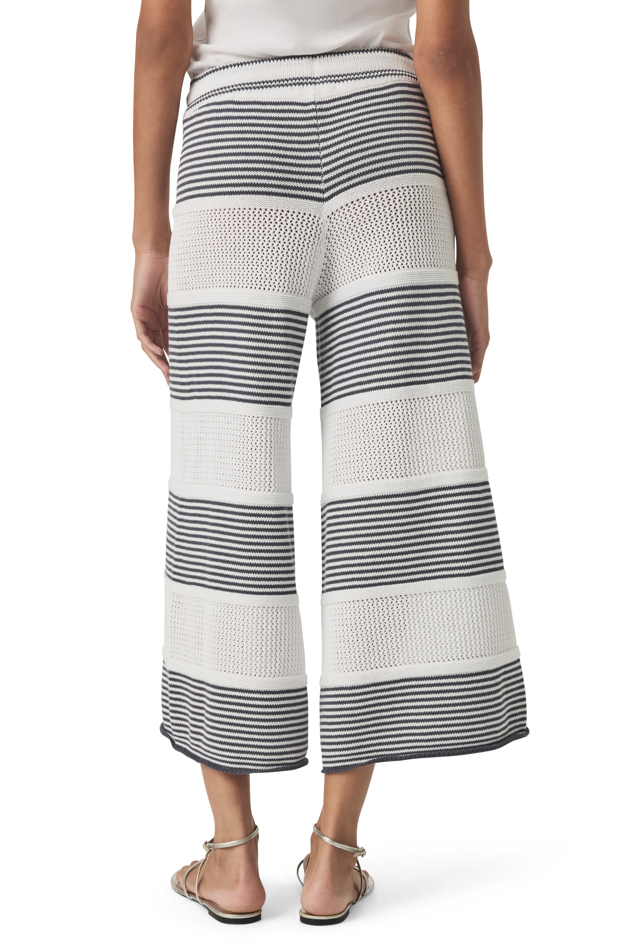 Splendid Ronnie Stripe Cotton Crop Sweater Knit Pants