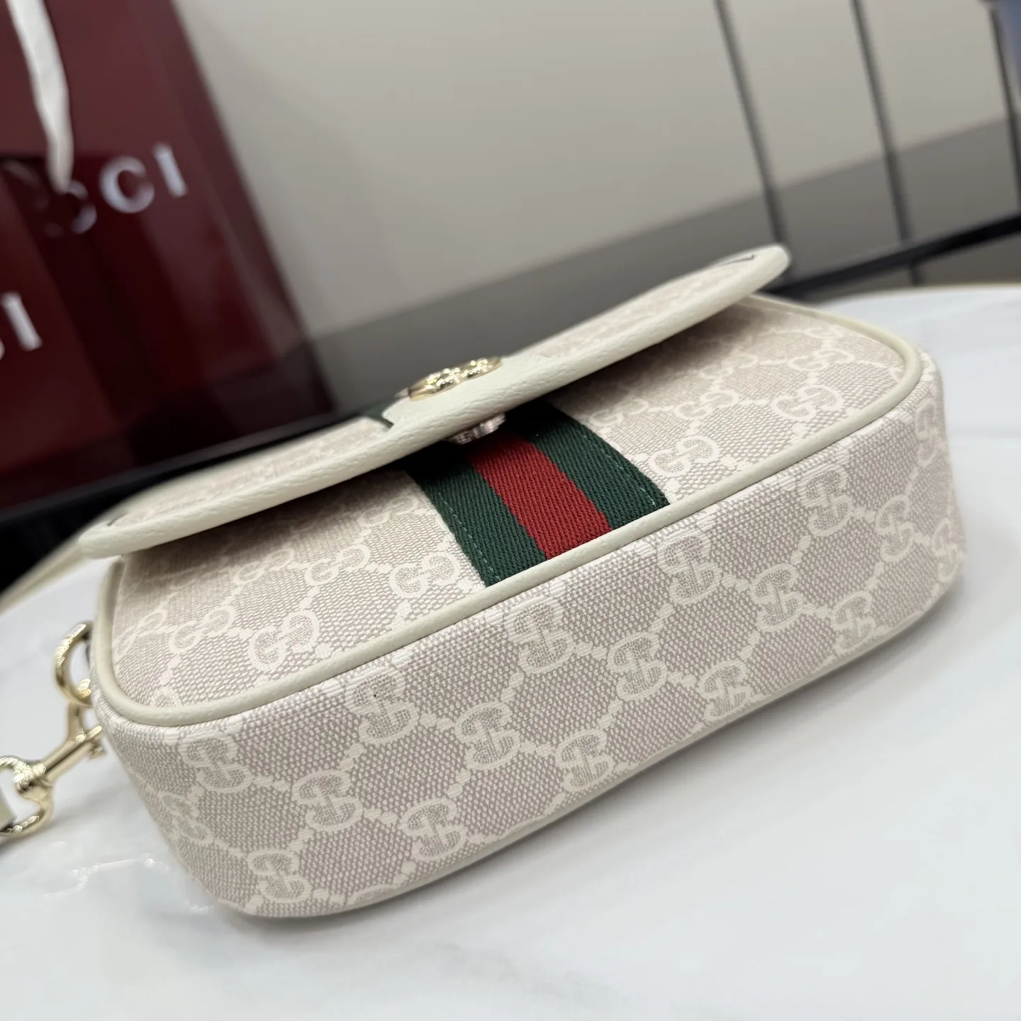 Gucci Ophidia White GG Supreme Canvas Crossbody Bag product photo from LabelPicks