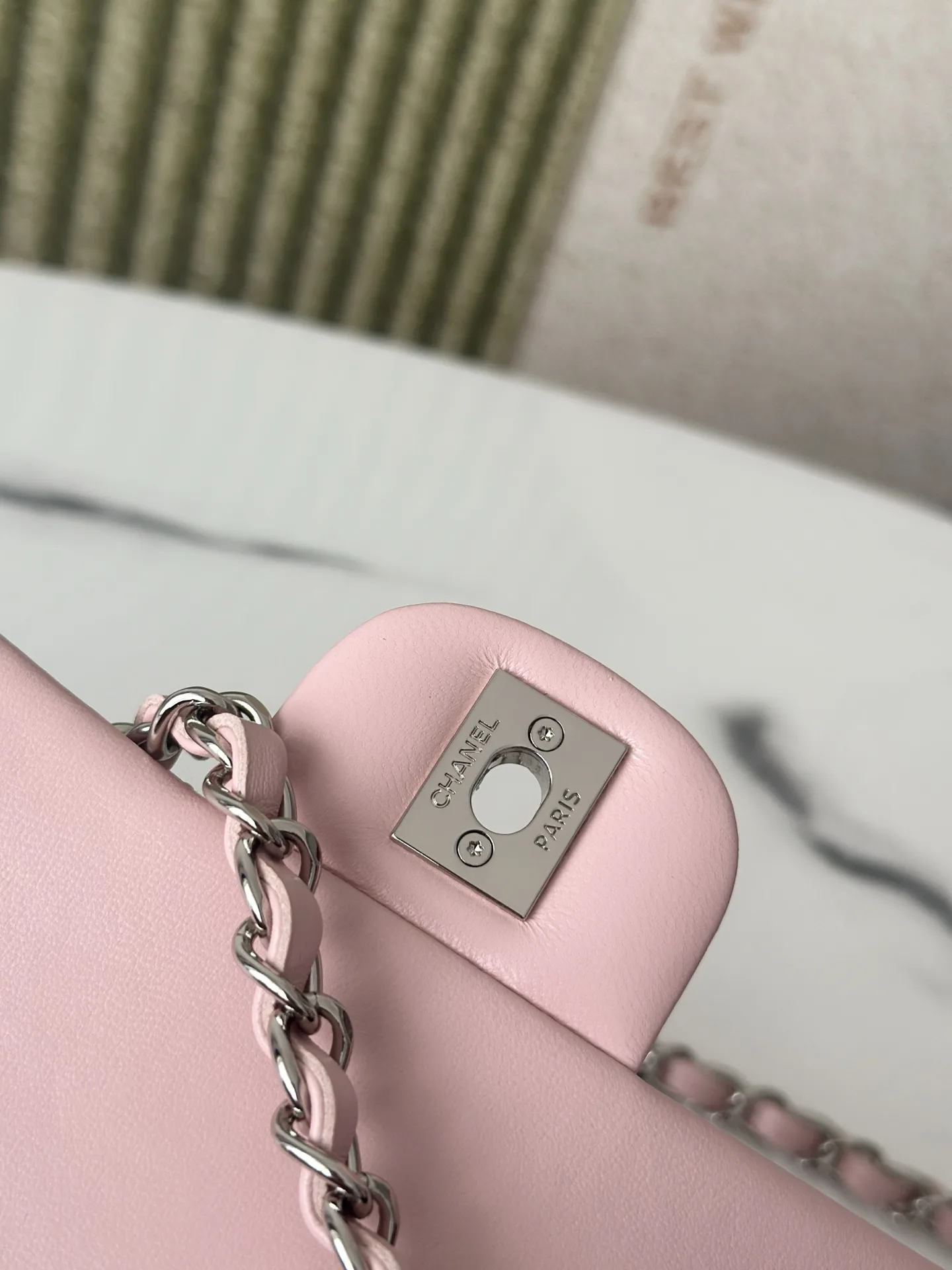 Chanel Pink Classic Flap Lambskin Shoulder Bag product photo from LabelPicks