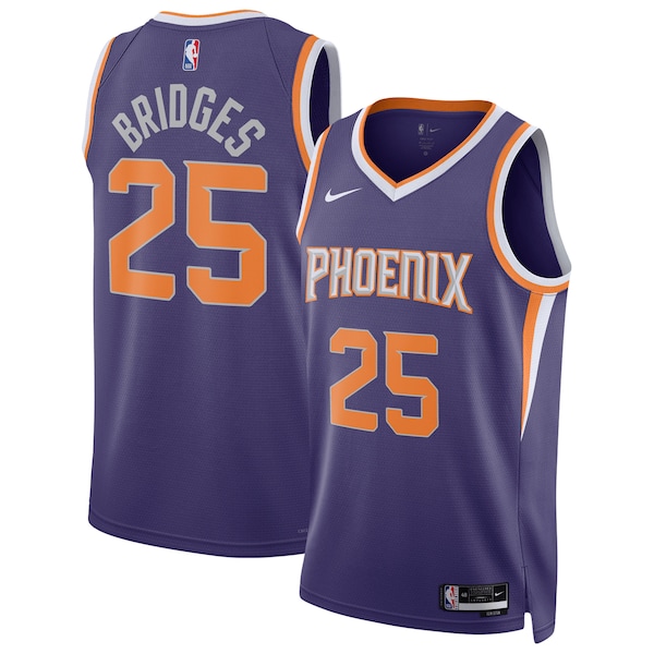 Mikal Bridges Phoenix Suns Nike Unisex Swingman Jersey - Icon Edition - Purple/White