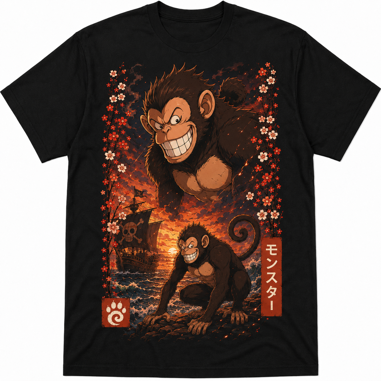 Remera Anime Monster One Piece Manga Corta