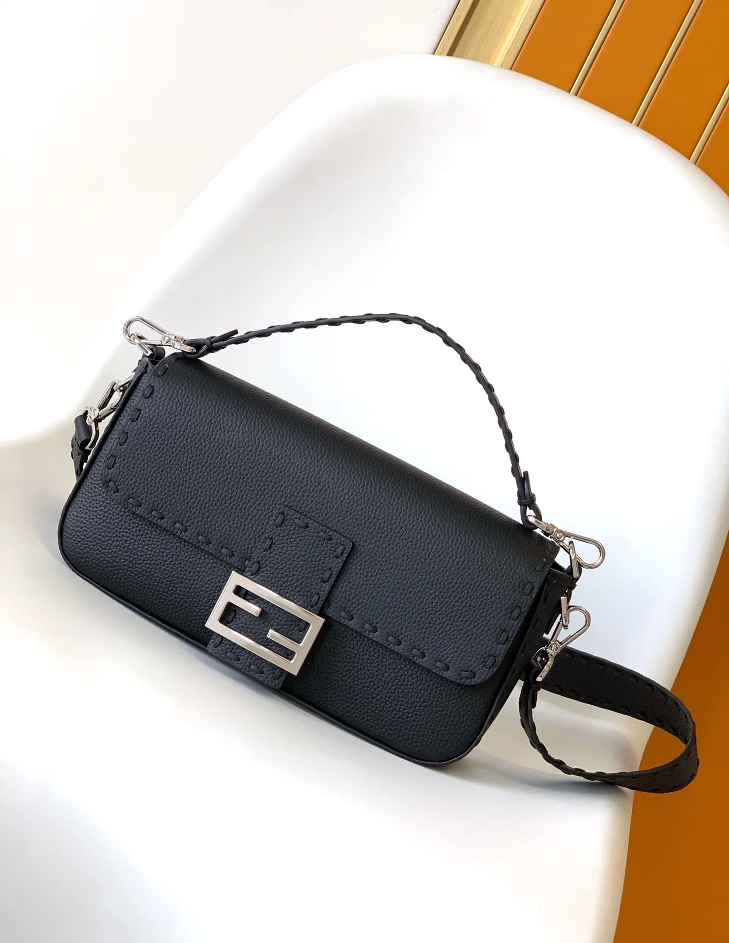 Fendi Grained Leather Shoulder Bag product photo from LabelPicks