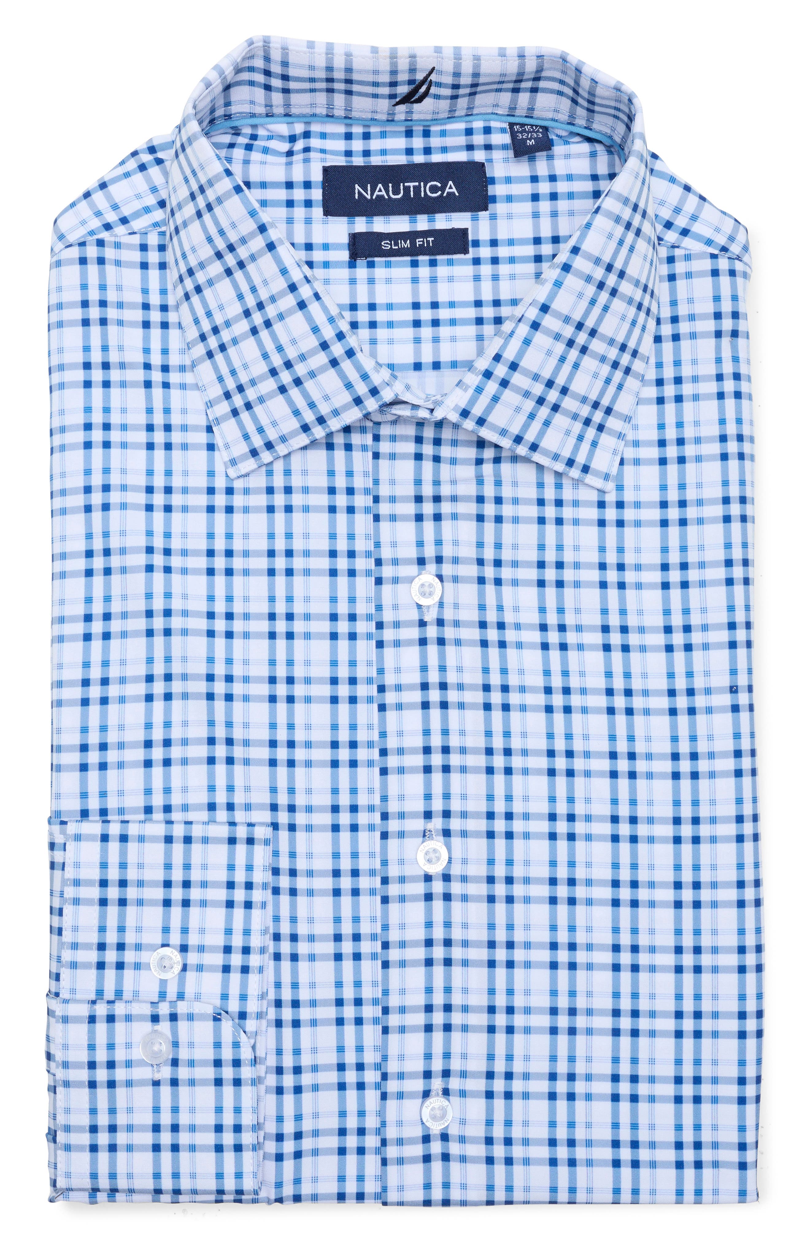 Nautica Slim Fit Geo Print Stretch Dress Shirt