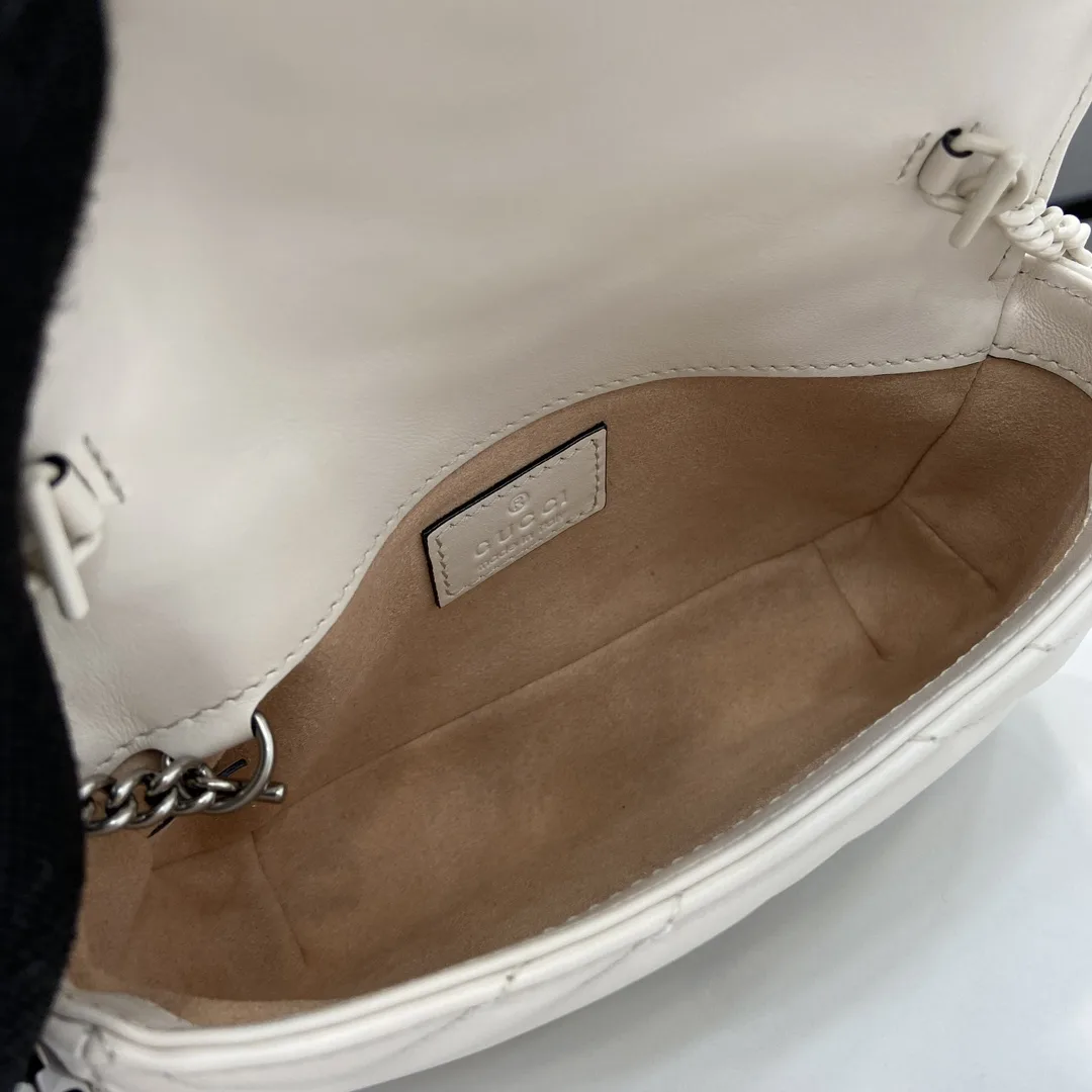 Gucci White Marmont GG Supreme Canvas Shoulder Bag product photo from LabelPicks