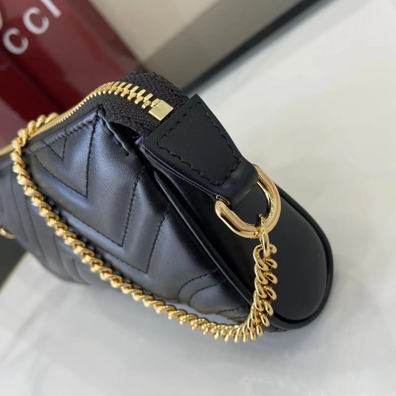 Gucci Black Marmont GG Supreme Canvas Shoulder Bag product photo from LabelPicks